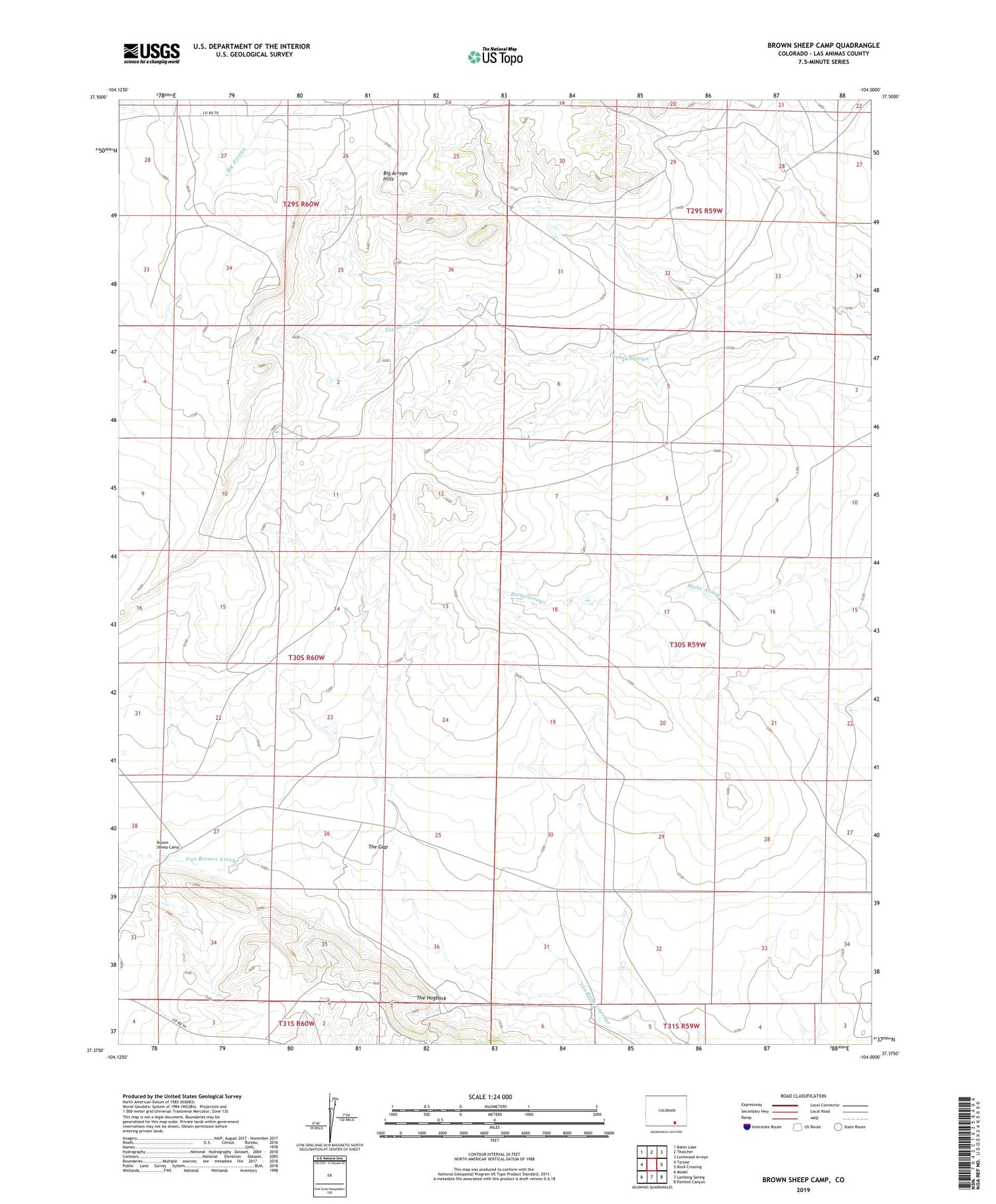 Brown Sheep Camp Colorado US Topo Map Image