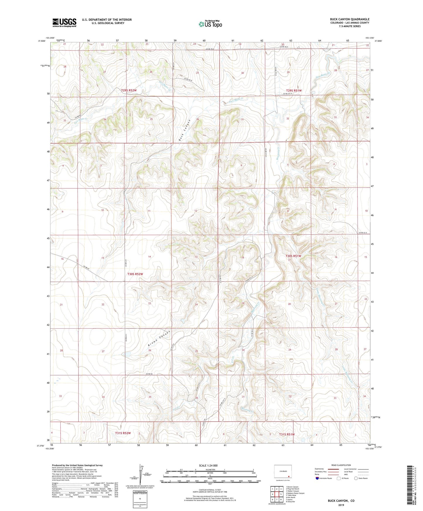 Buck Canyon Colorado US Topo Map Image