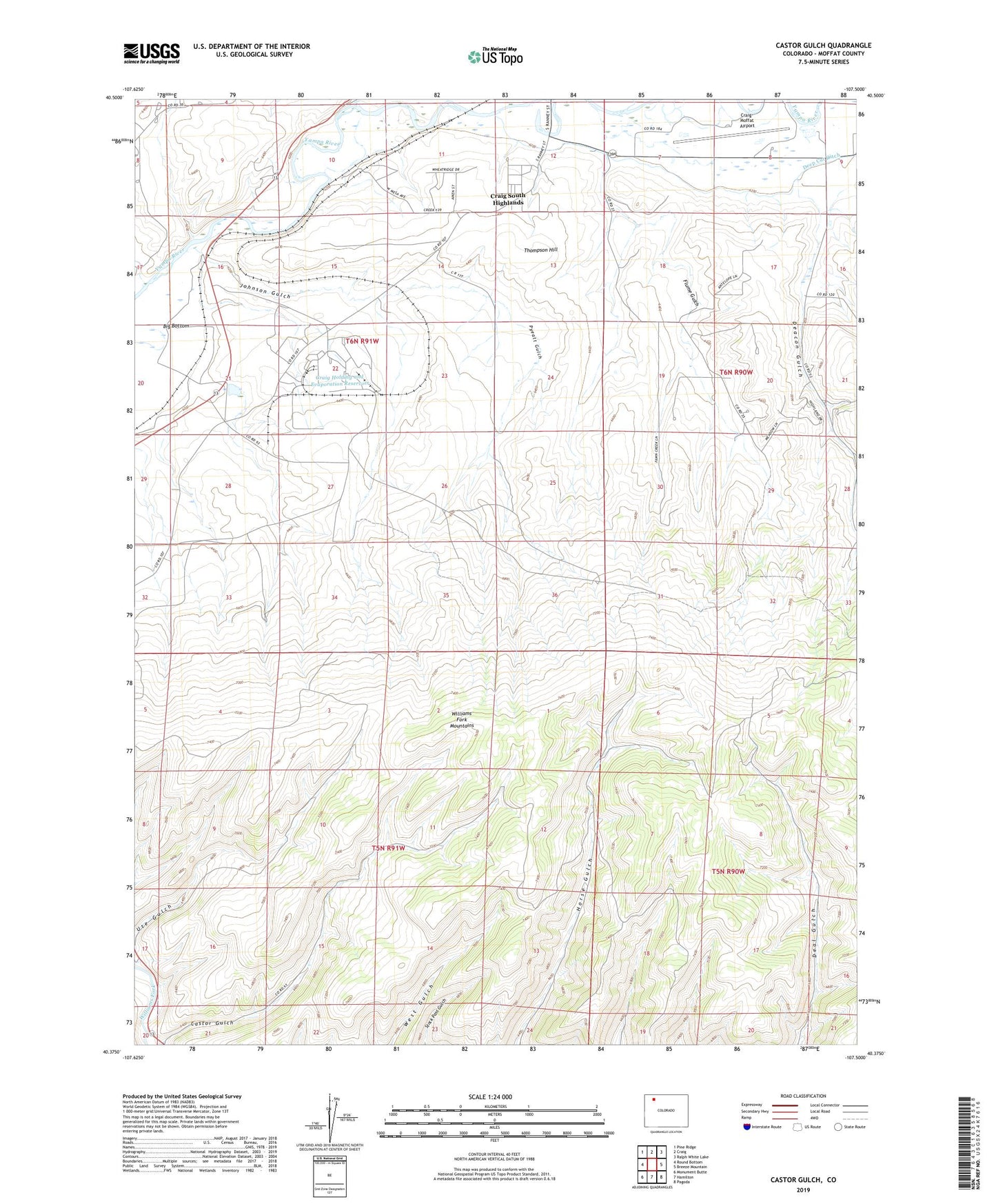 Castor Gulch Colorado US Topo Map Image