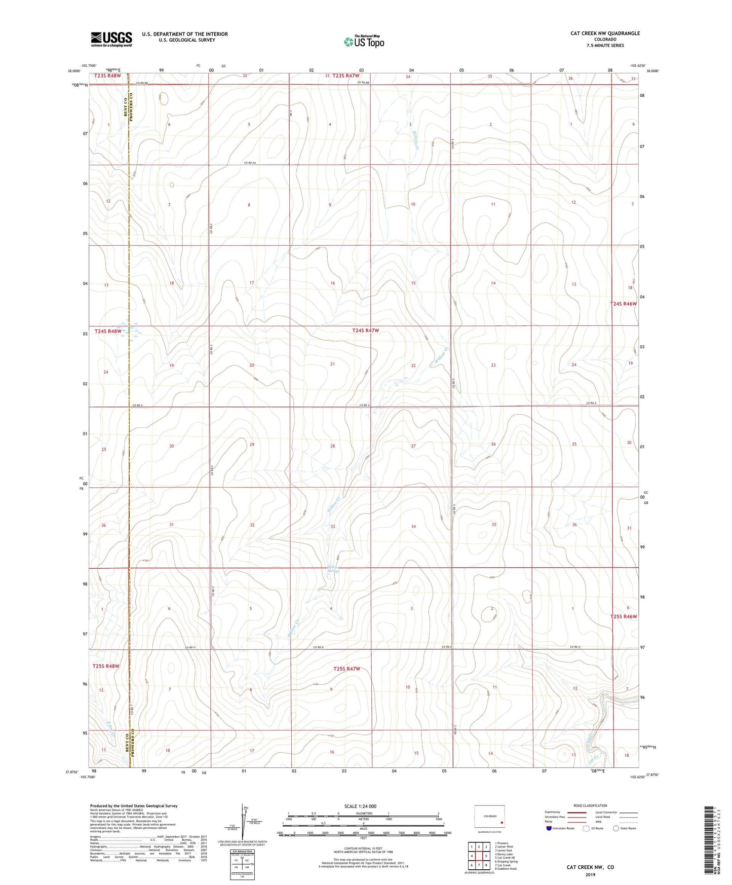 Cat Creek NW Colorado US Topo Map Image
