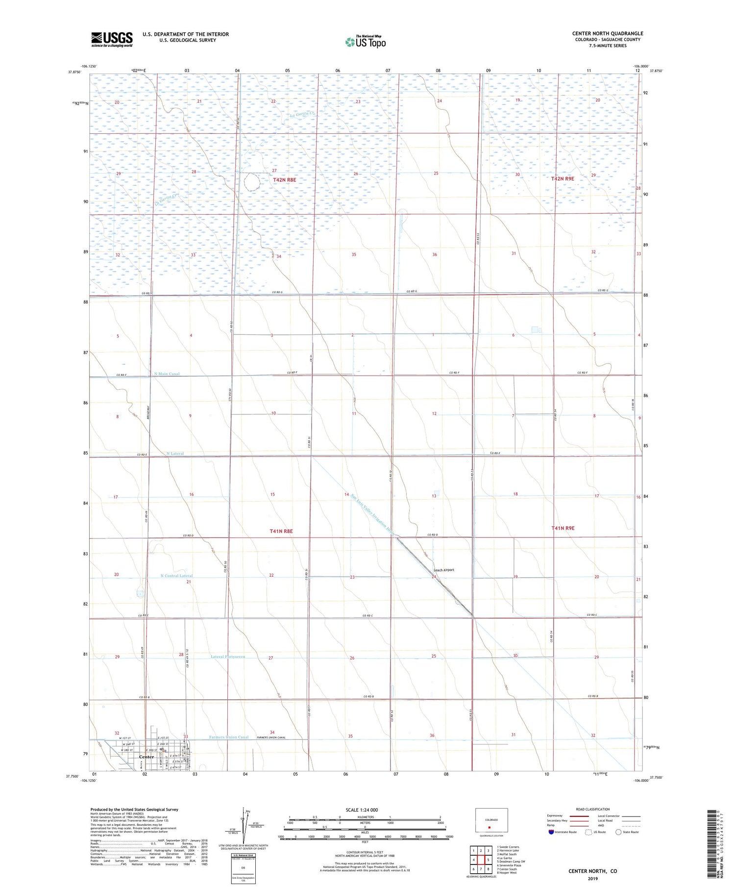 Center North Colorado US Topo Map Image