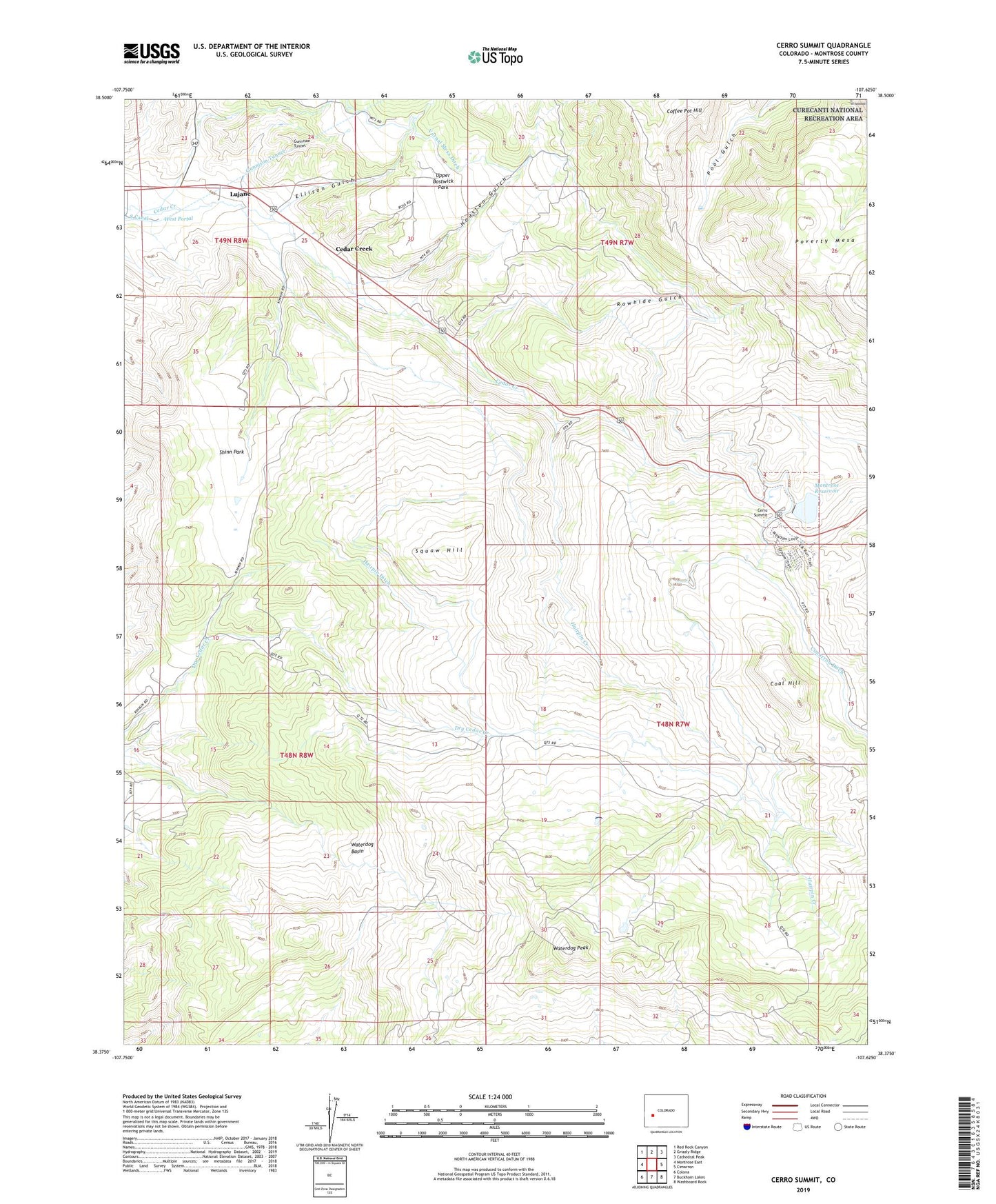 Cerro Summit Colorado US Topo Map Image