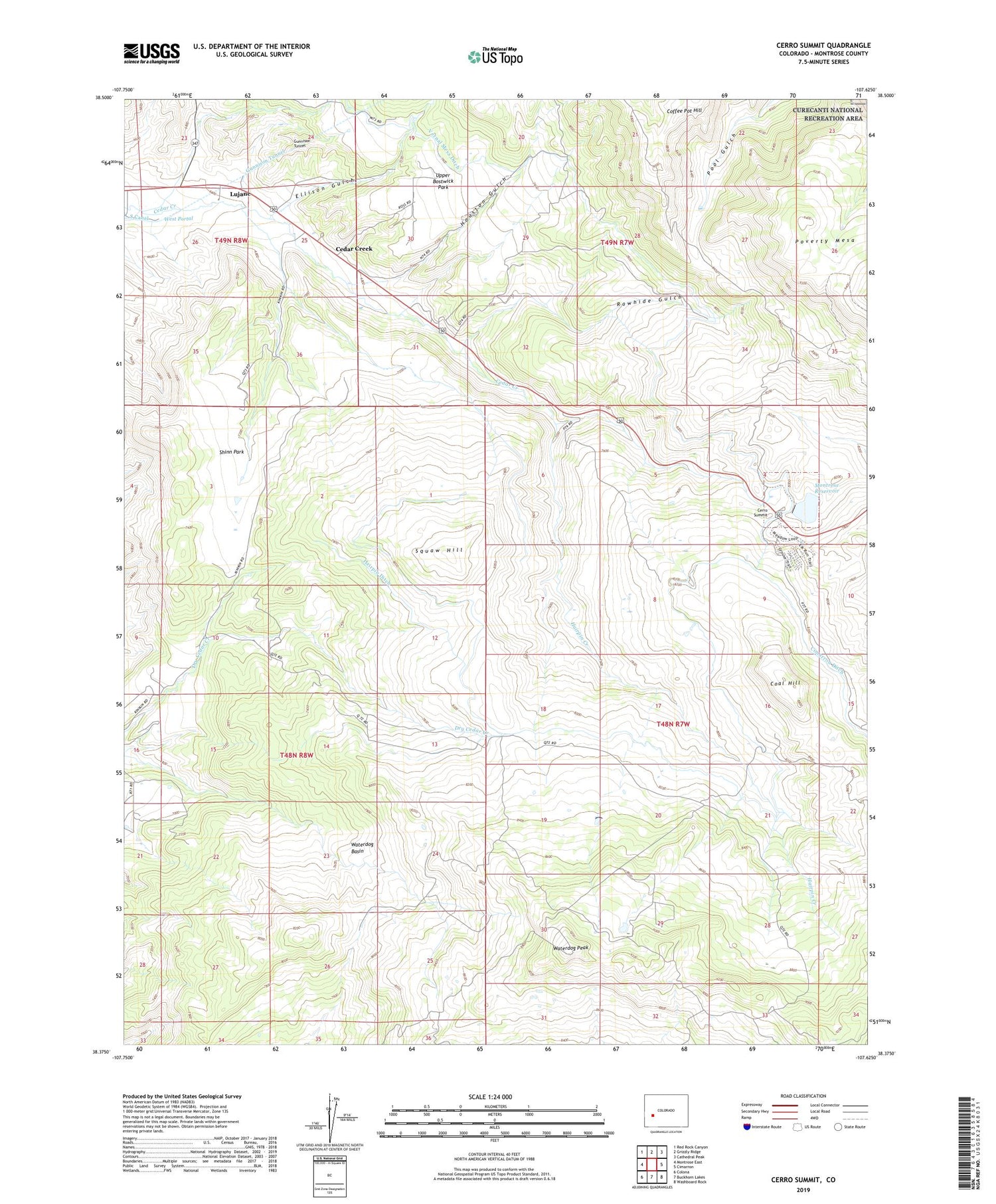 Cerro Summit Colorado US Topo Map Image