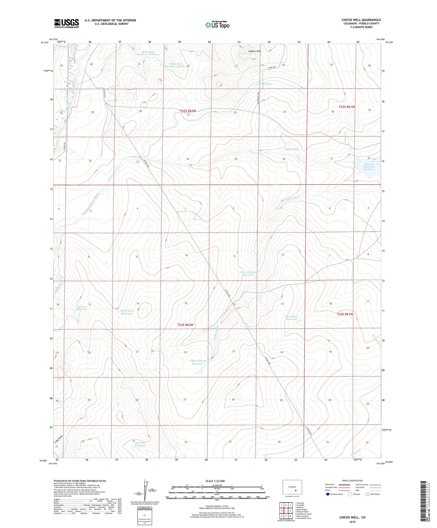 Chicos Well Colorado US Topo Map Image
