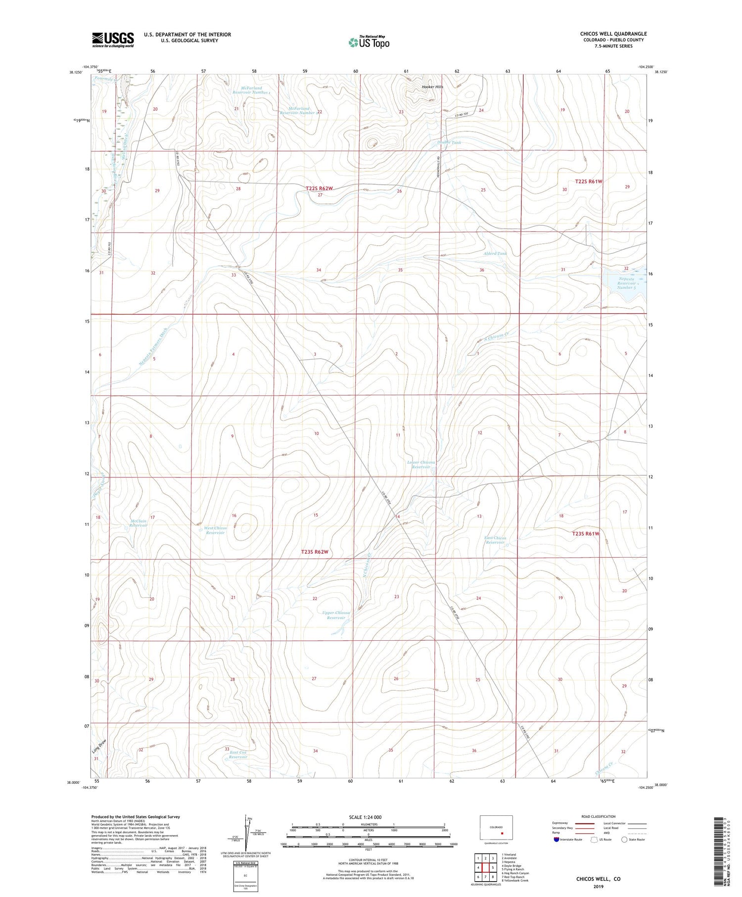 Chicos Well Colorado US Topo Map Image