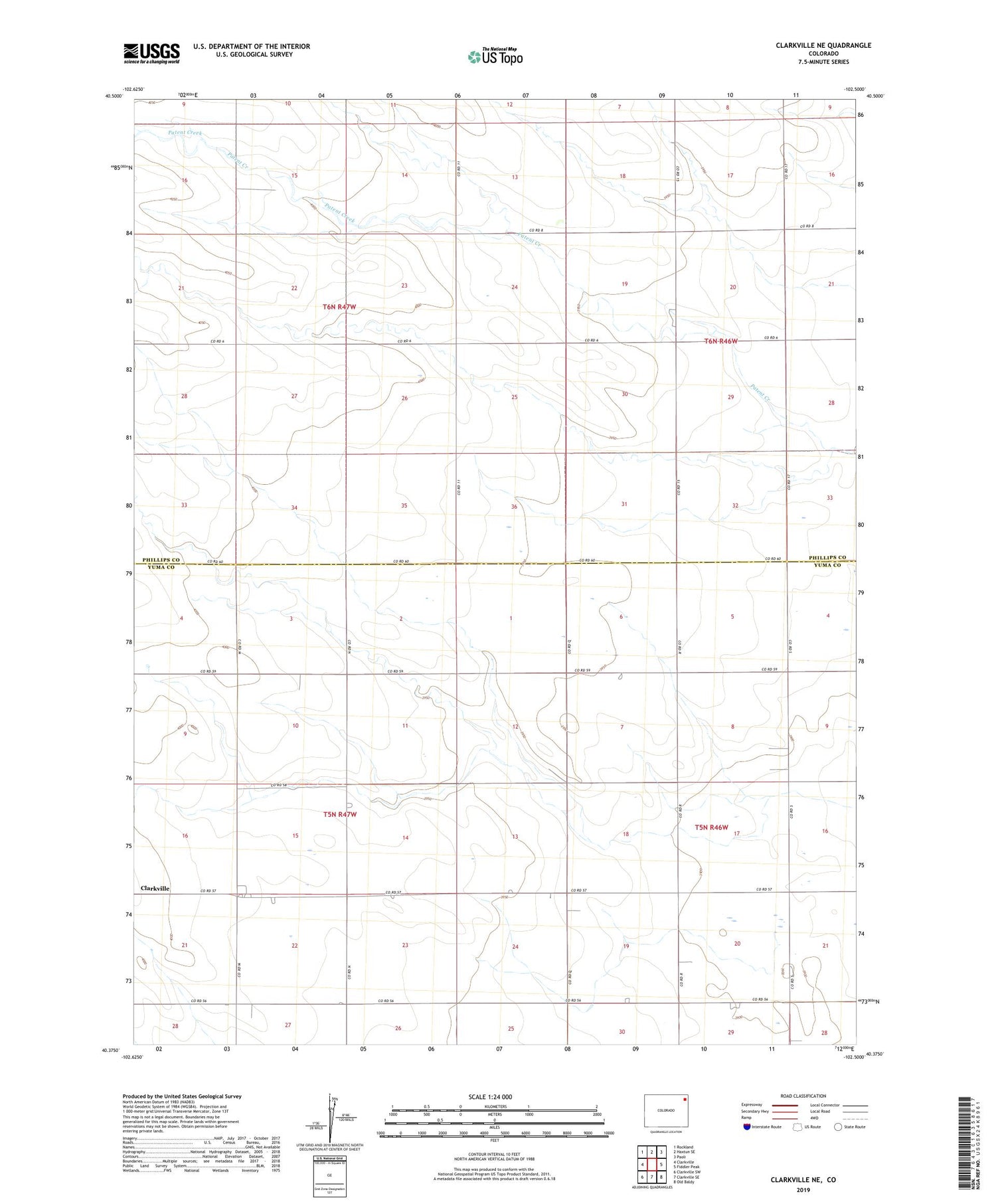 Clarkville NE Colorado US Topo Map Image