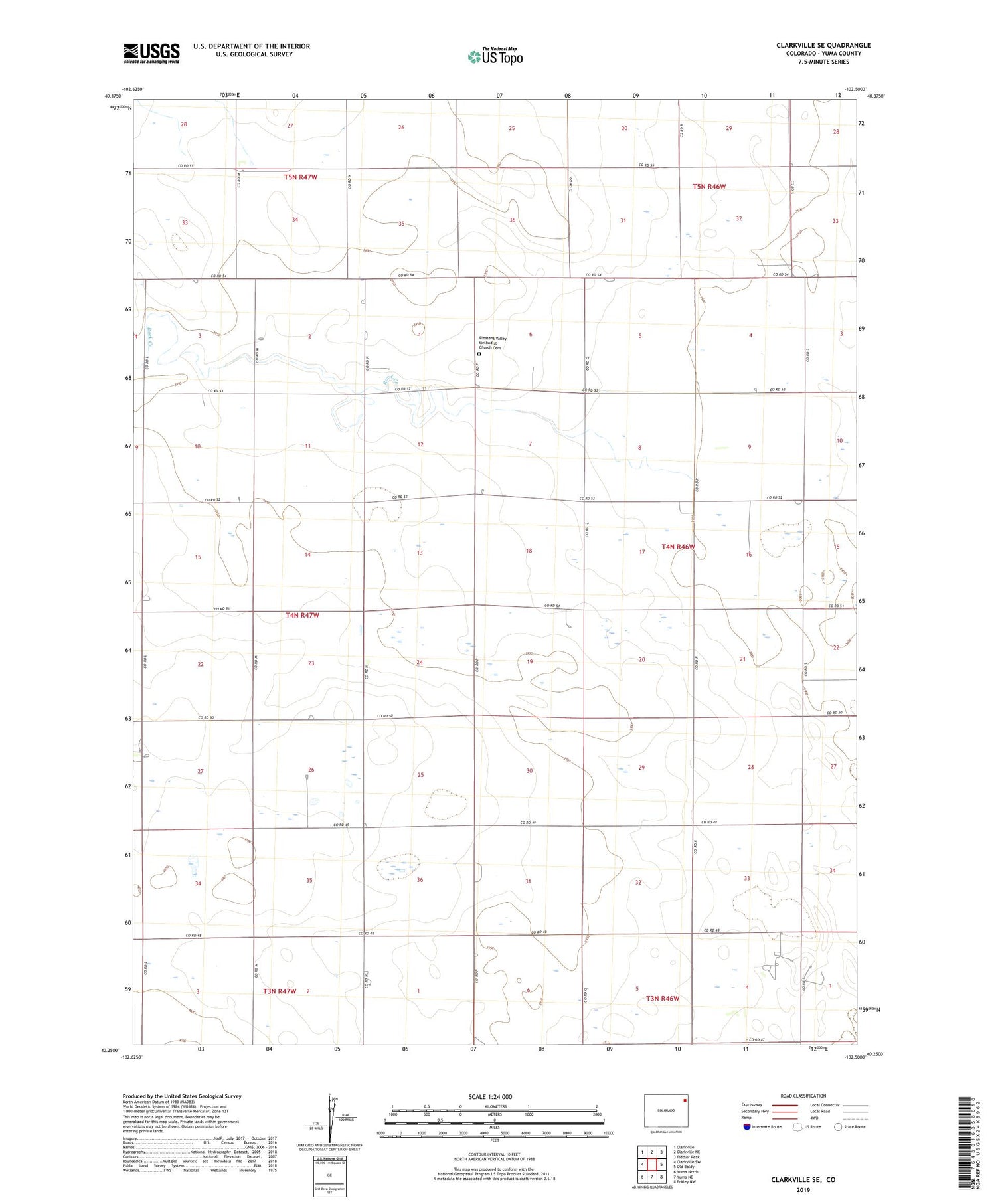 Clarkville SE Colorado US Topo Map Image