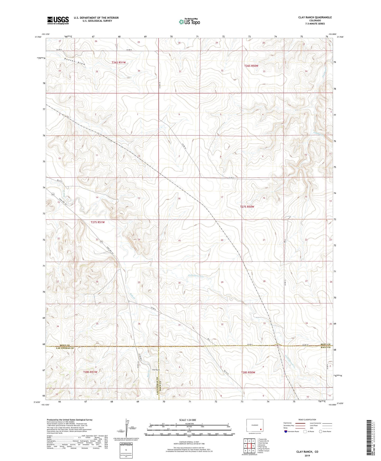 Clay Ranch Colorado US Topo Map Image