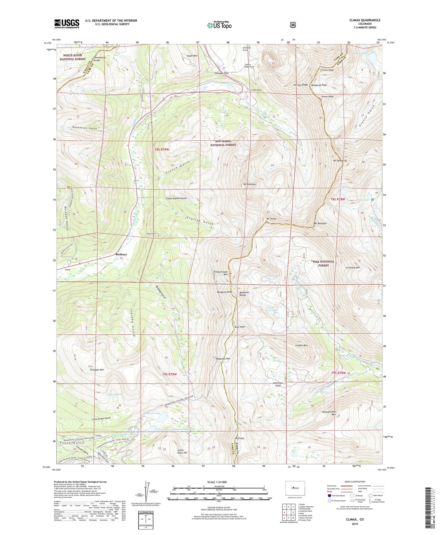 Climax Colorado US Topo Map Image