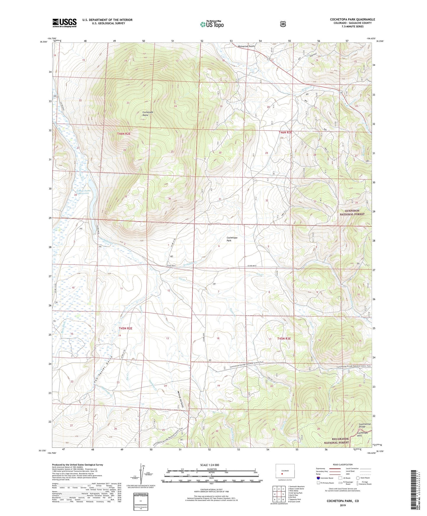 Cochetopa Park Colorado US Topo Map Image
