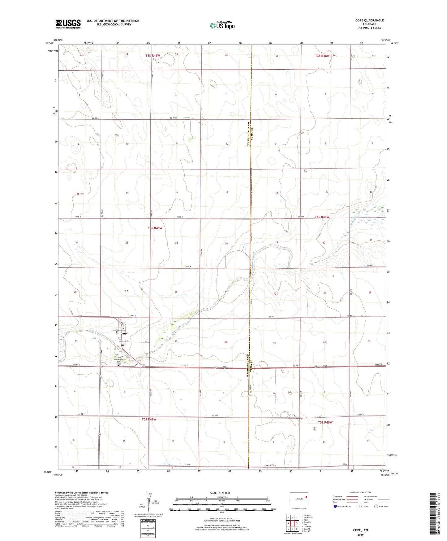Cope Colorado US Topo Map Image