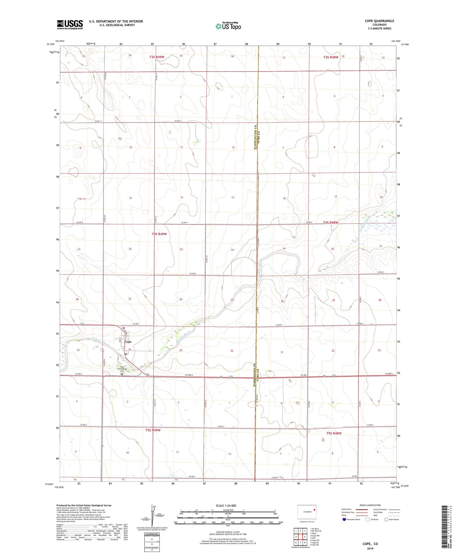 Cope Colorado US Topo Map Image