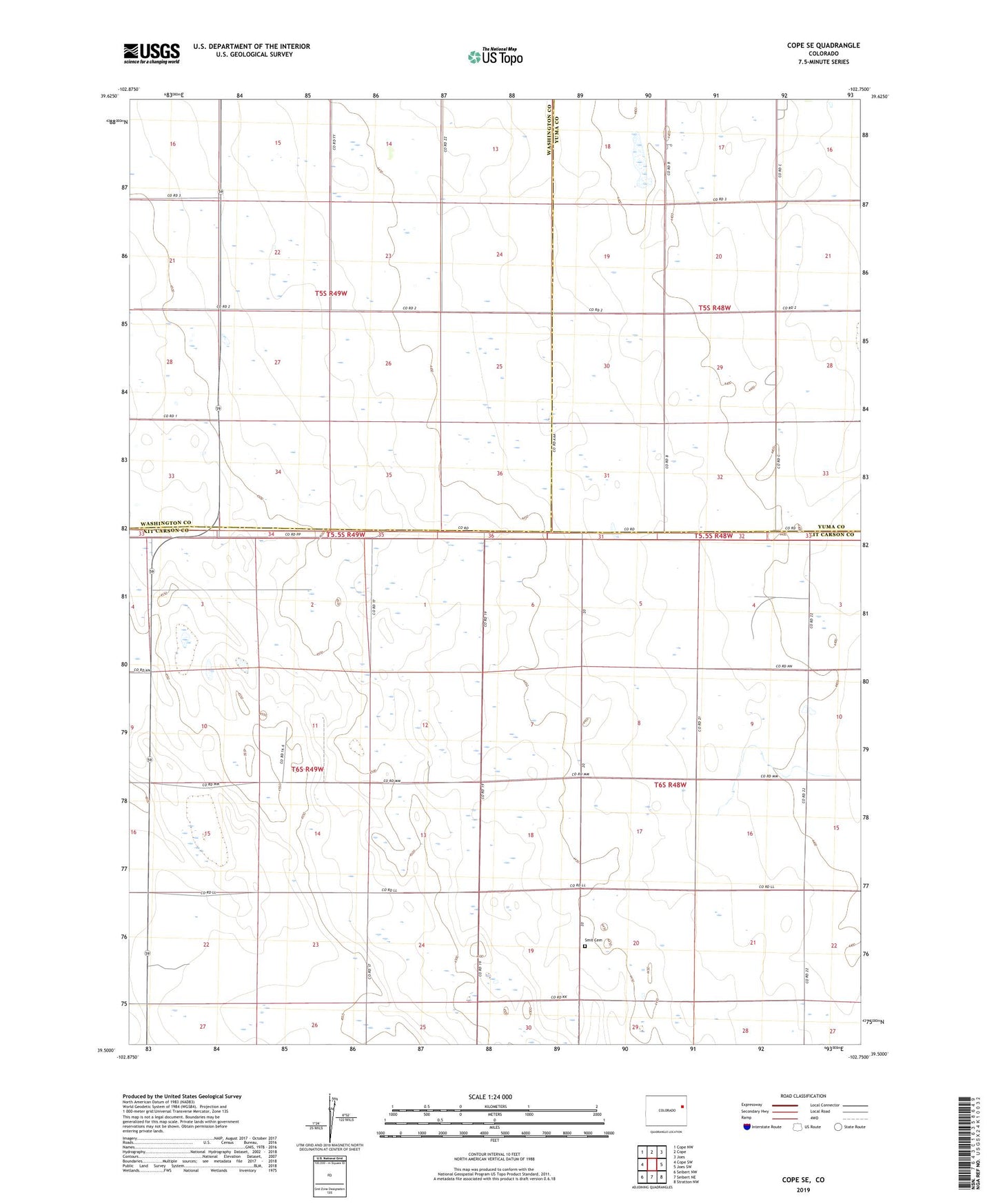 Cope SE Colorado US Topo Map Image