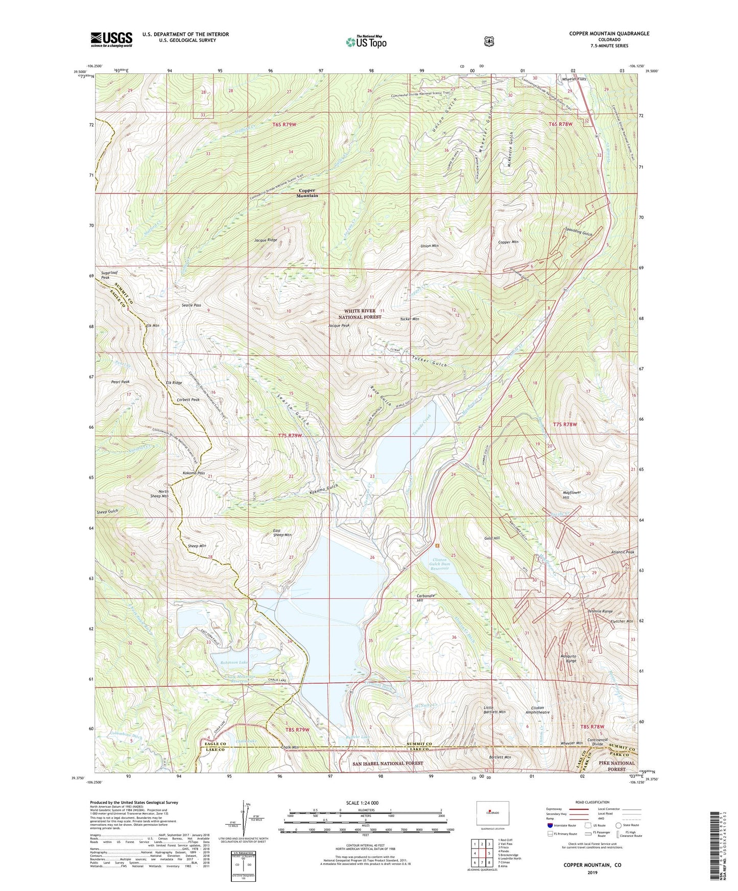 Copper Mountain Colorado US Topo Map Image