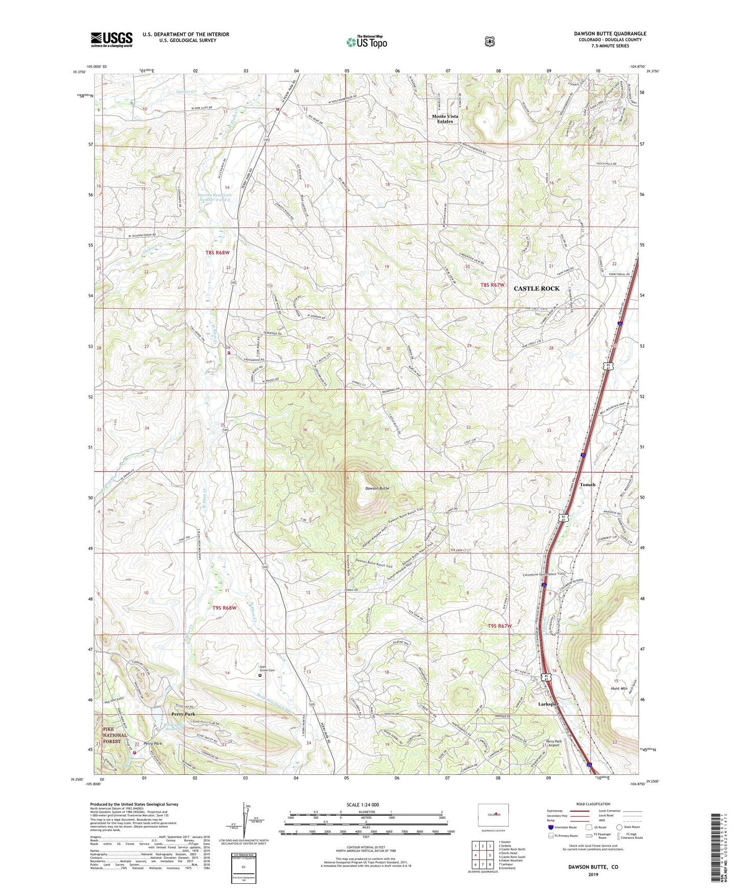 Dawson Butte Colorado US Topo Map Image