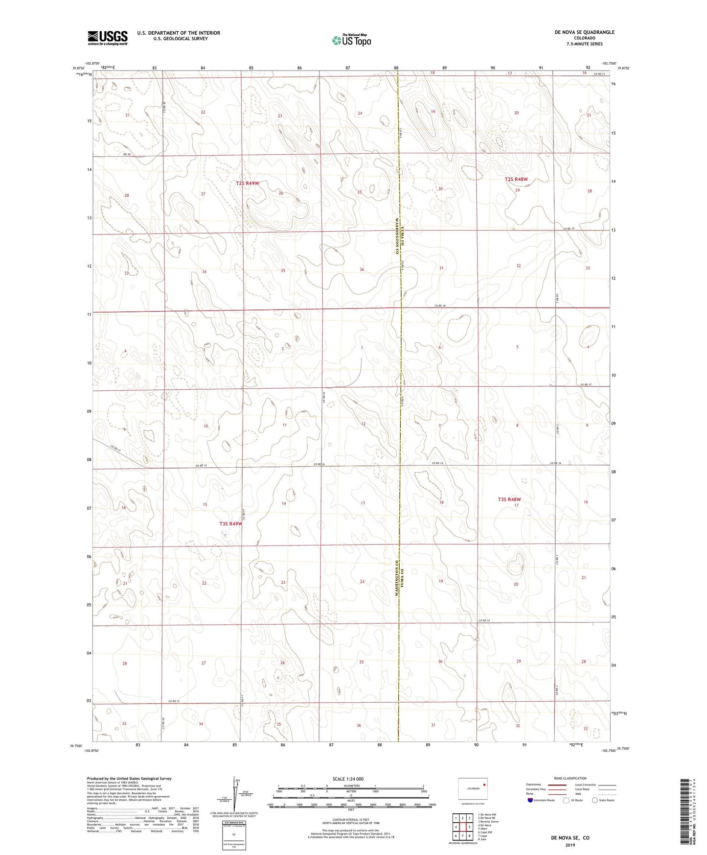 De Nova SE Colorado US Topo Map Image
