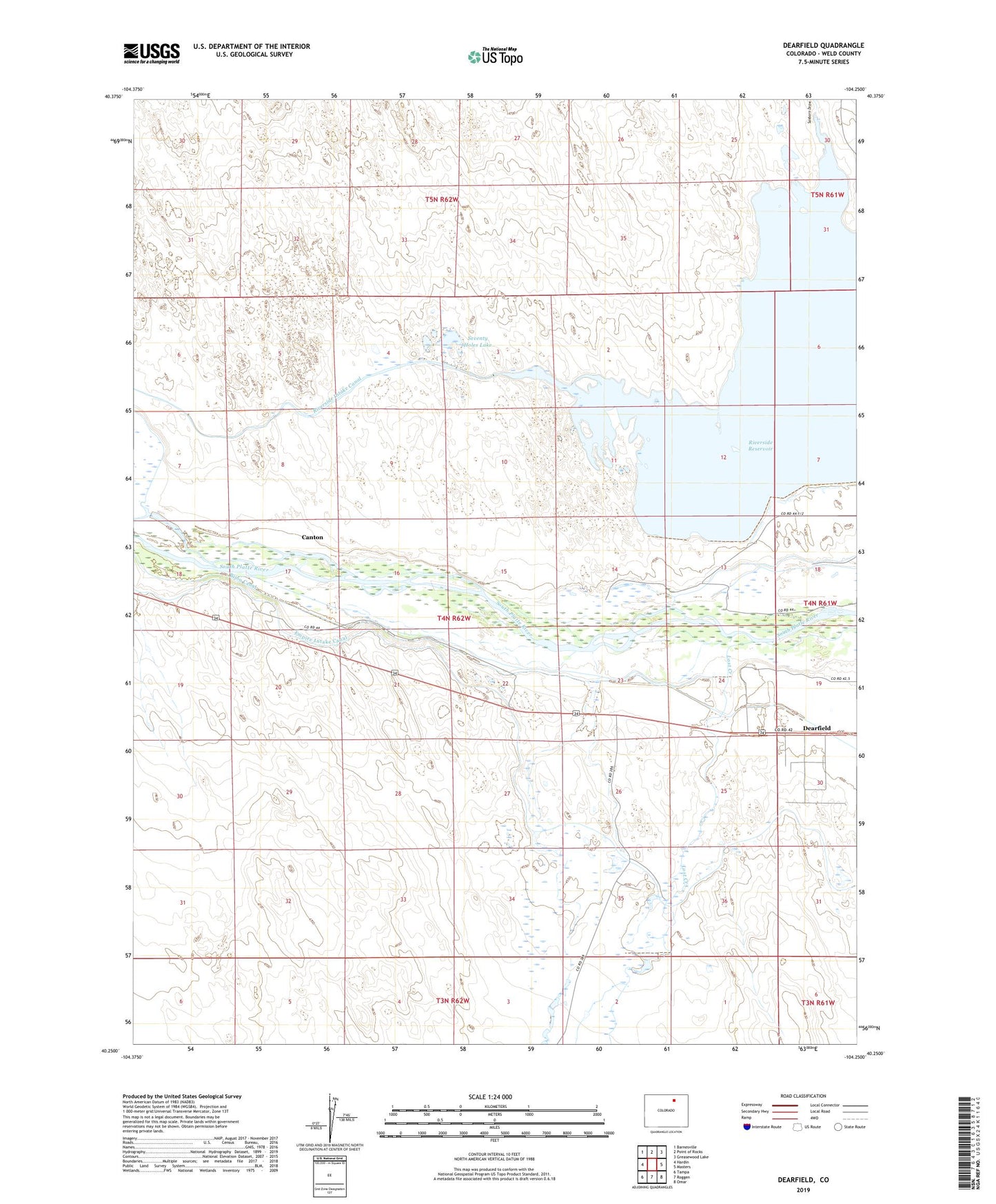 Dearfield Colorado US Topo Map Image