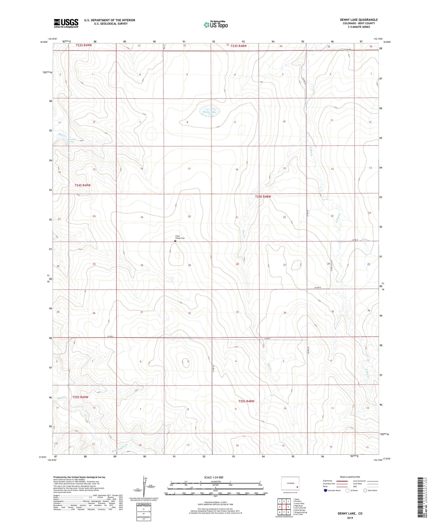 Denny Lake Colorado US Topo Map Image