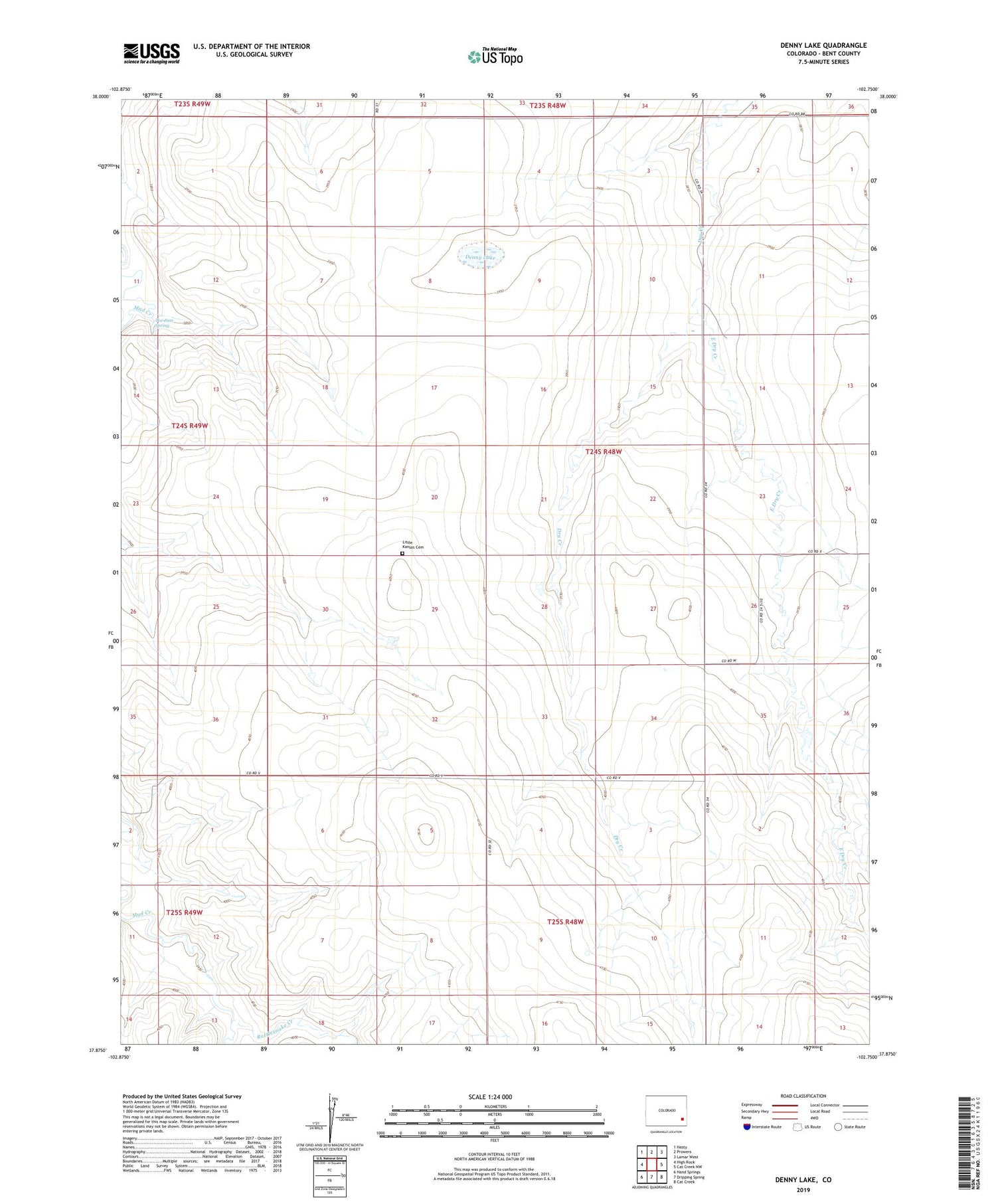 Denny Lake Colorado US Topo Map Image