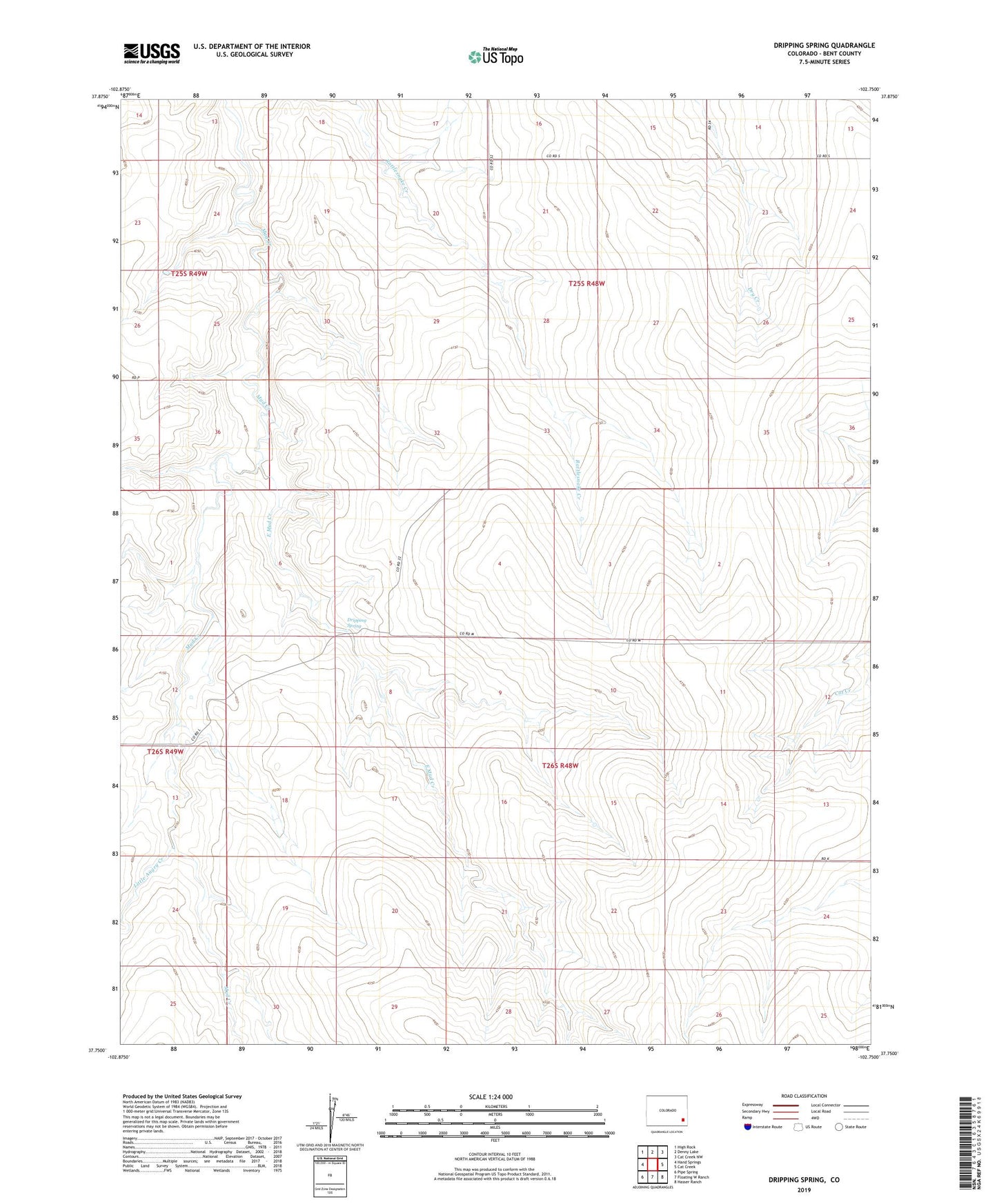 Dripping Spring Colorado US Topo Map Image