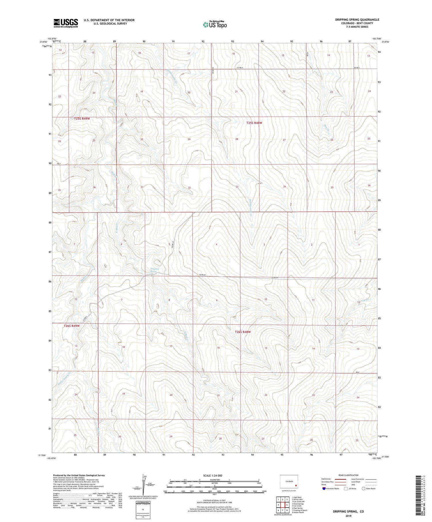 Dripping Spring Colorado US Topo Map Image