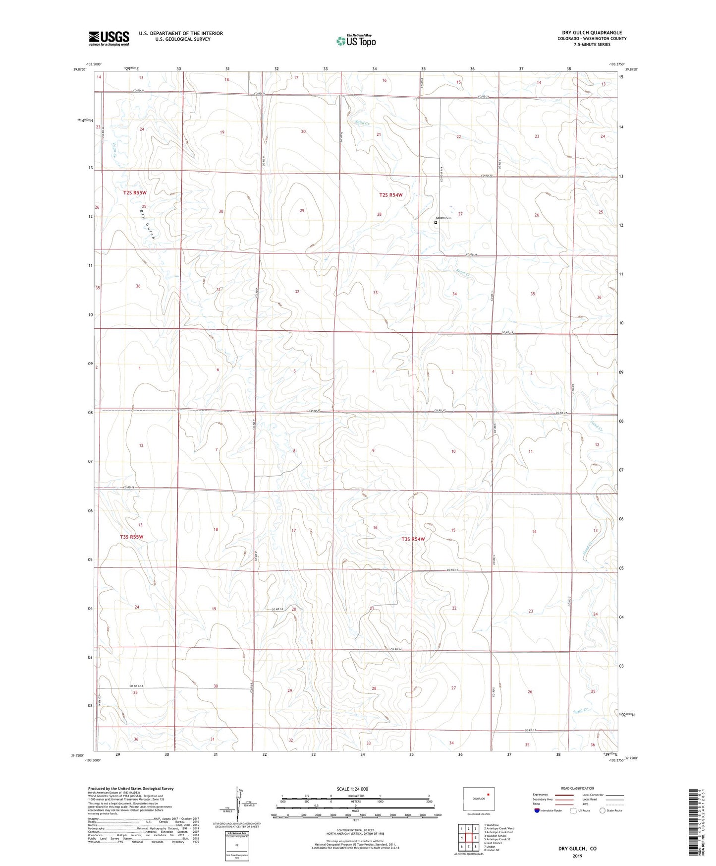 Dry Gulch Colorado US Topo Map Image