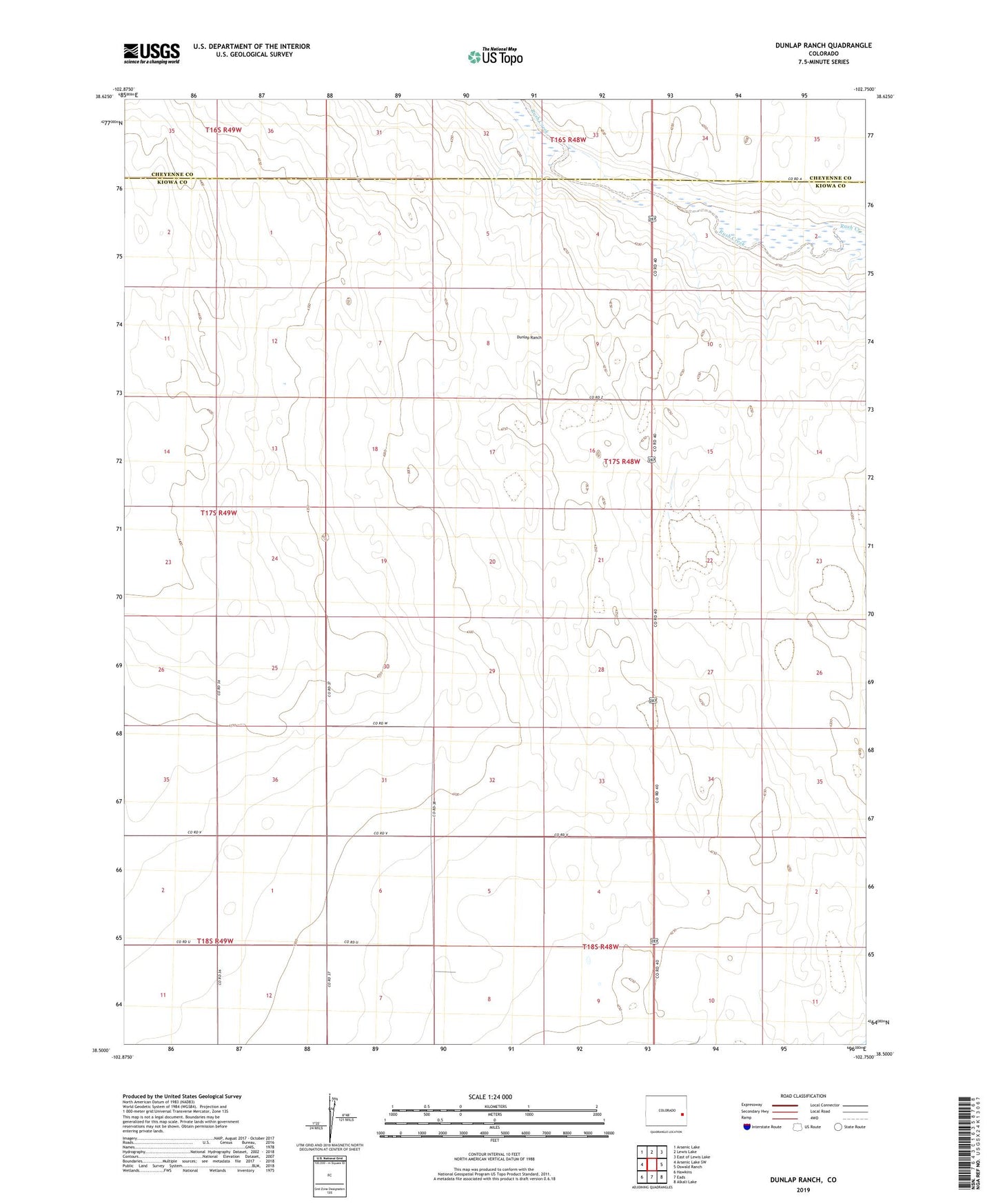 Dunlap Ranch Colorado US Topo Map Image