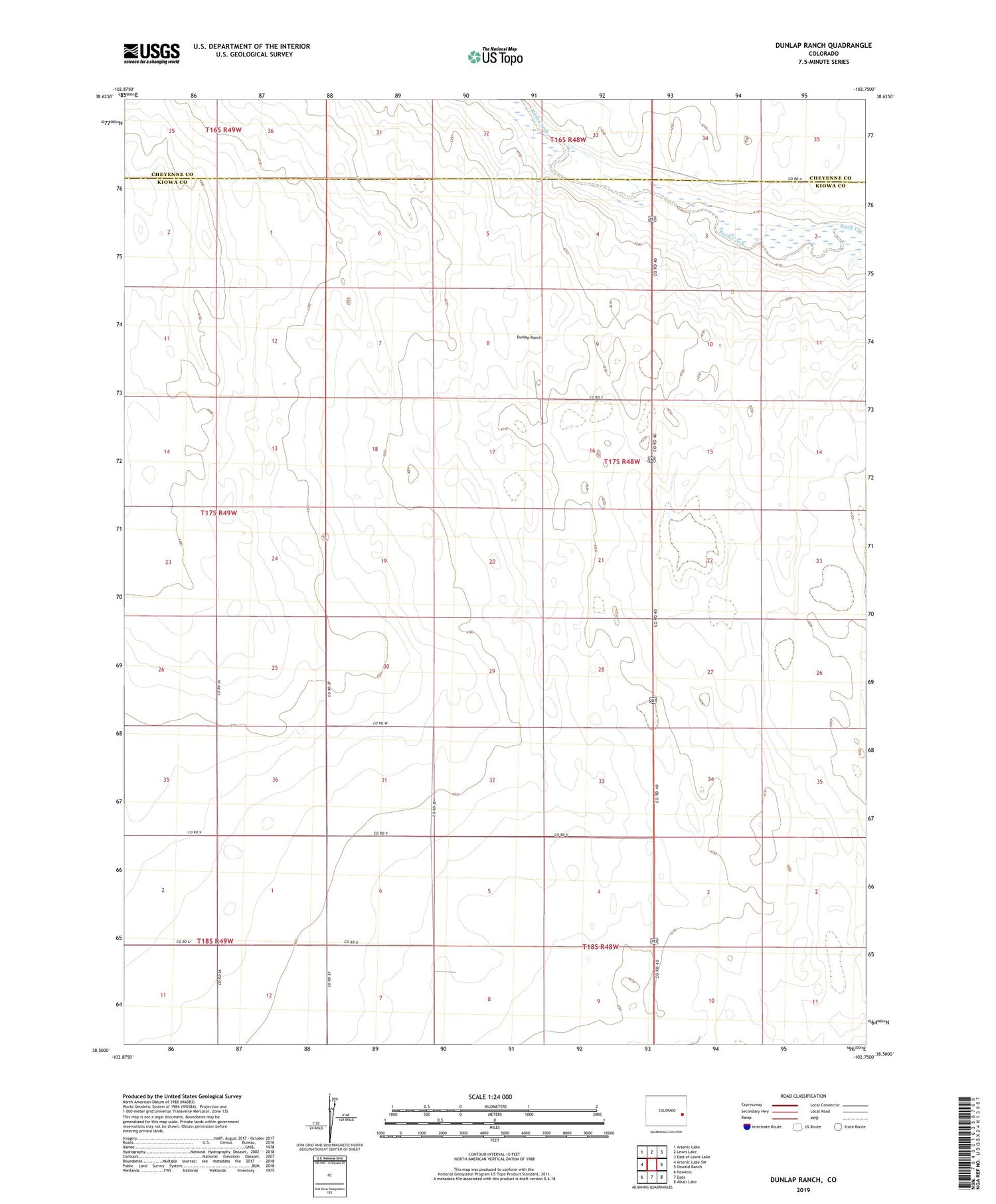 Dunlap Ranch Colorado US Topo Map Image