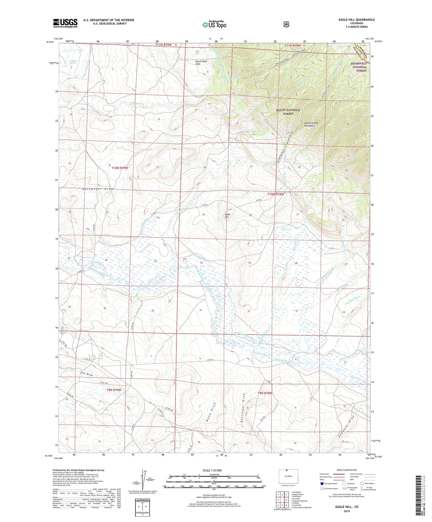 Eagle Hill Colorado US Topo Map Image