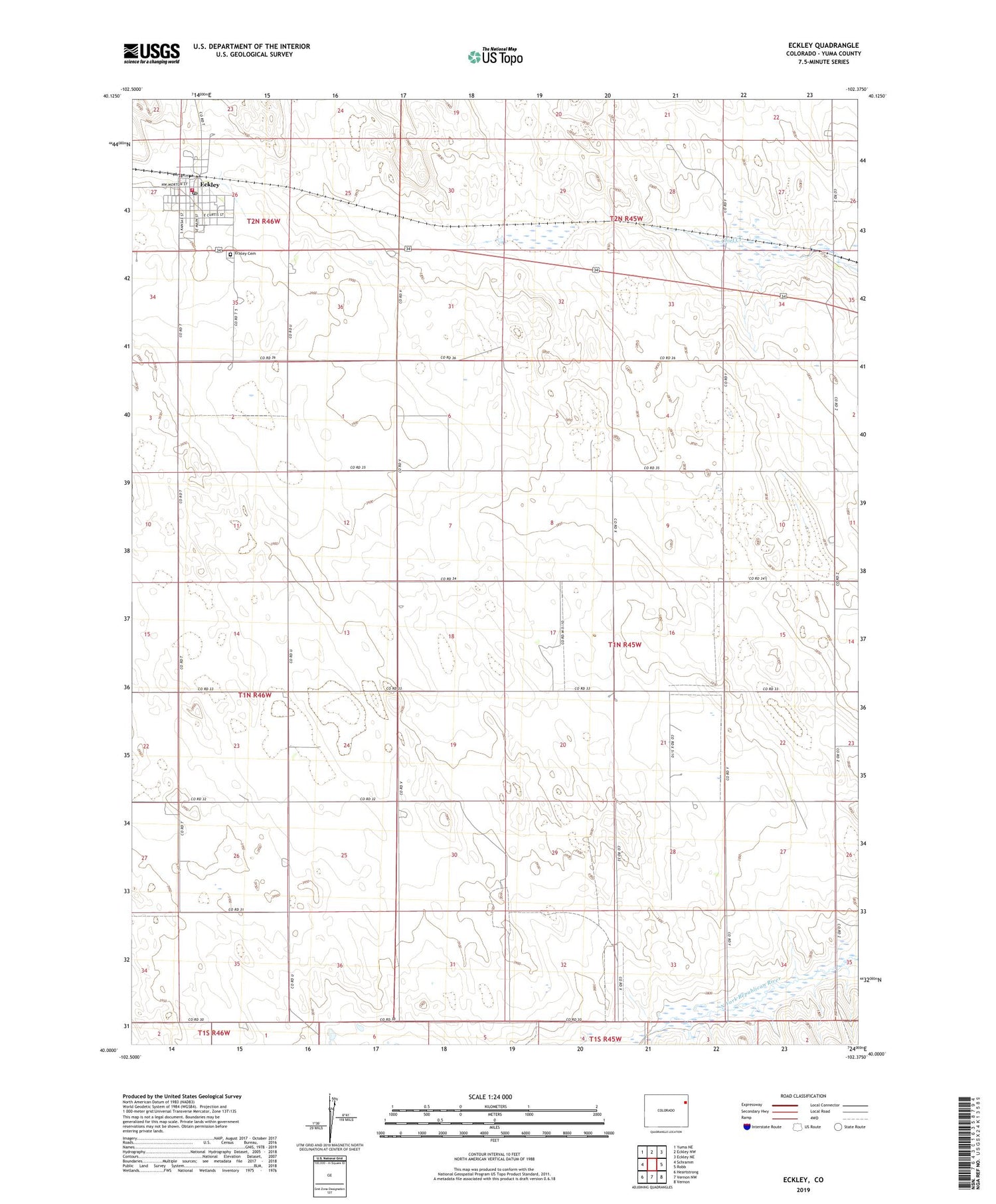 Eckley Colorado US Topo Map Image