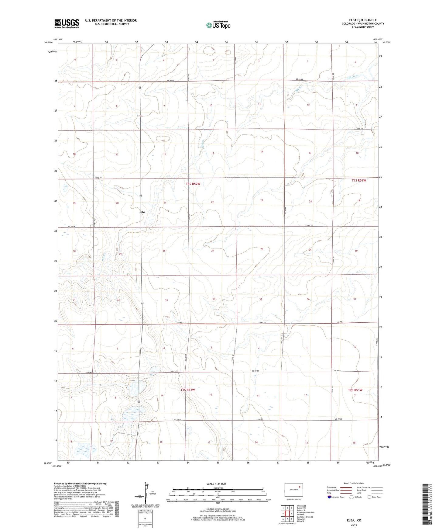 Elba Colorado US Topo Map Image