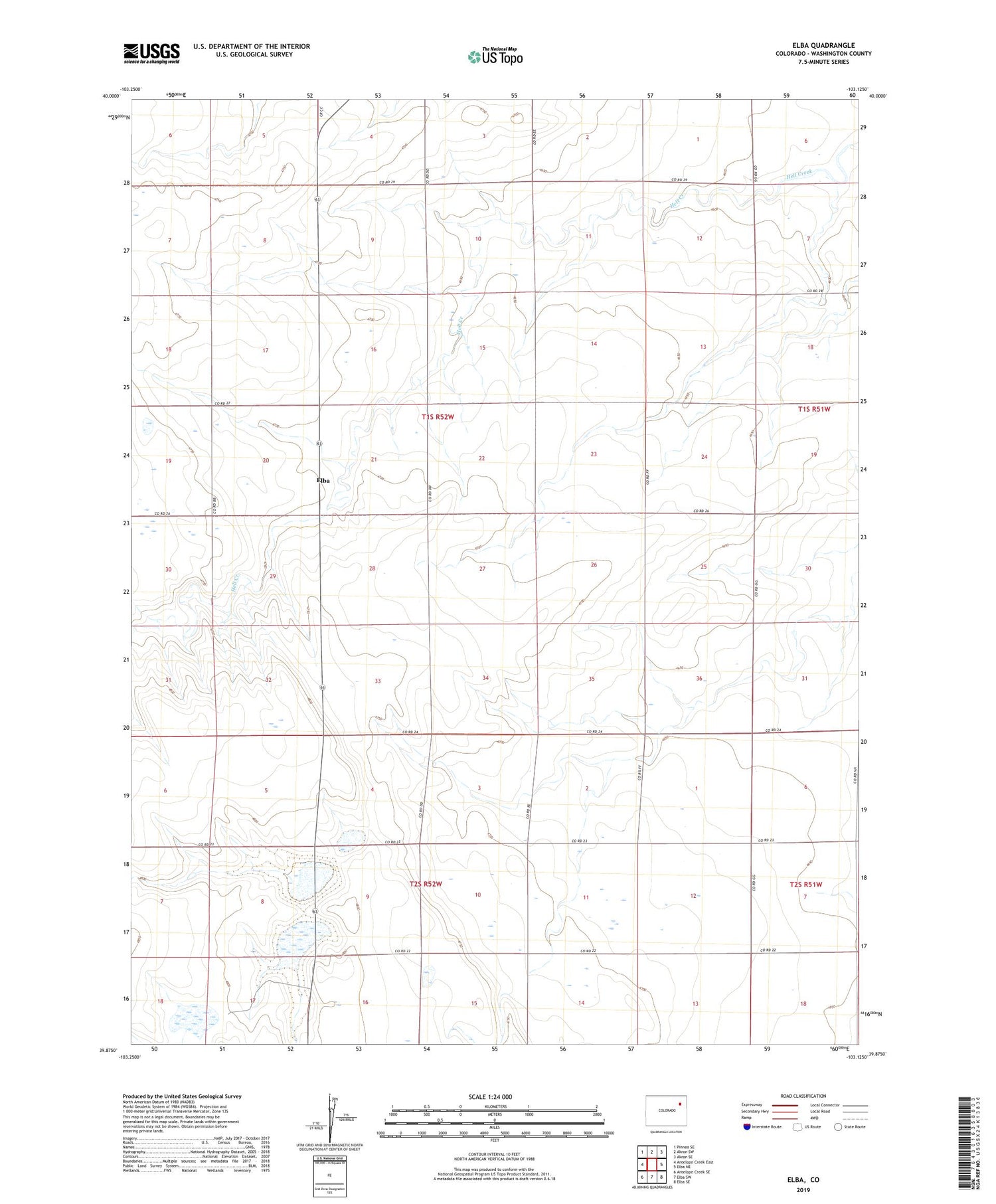 Elba Colorado US Topo Map Image