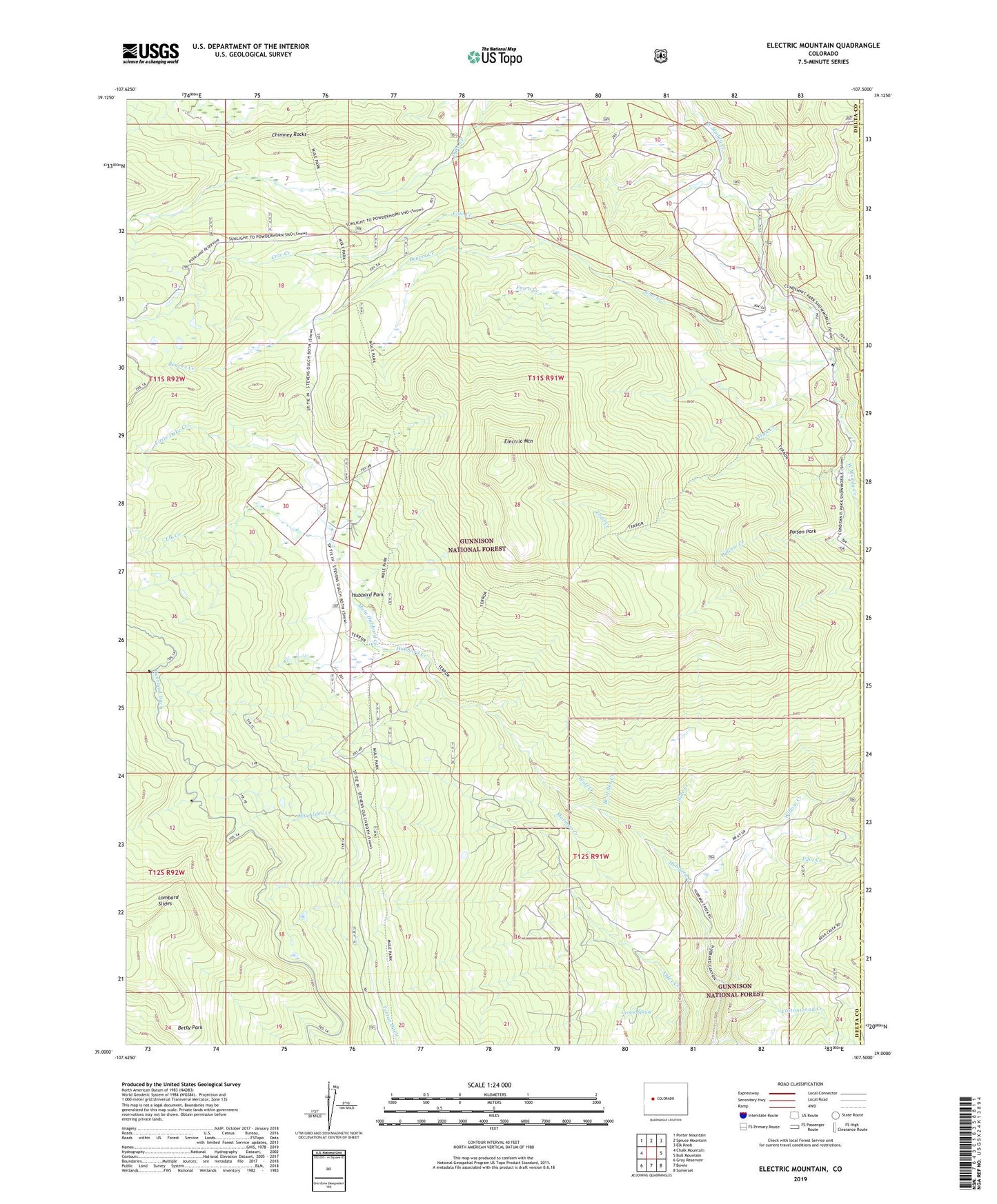 Electric Mountain Colorado US Topo Map Image