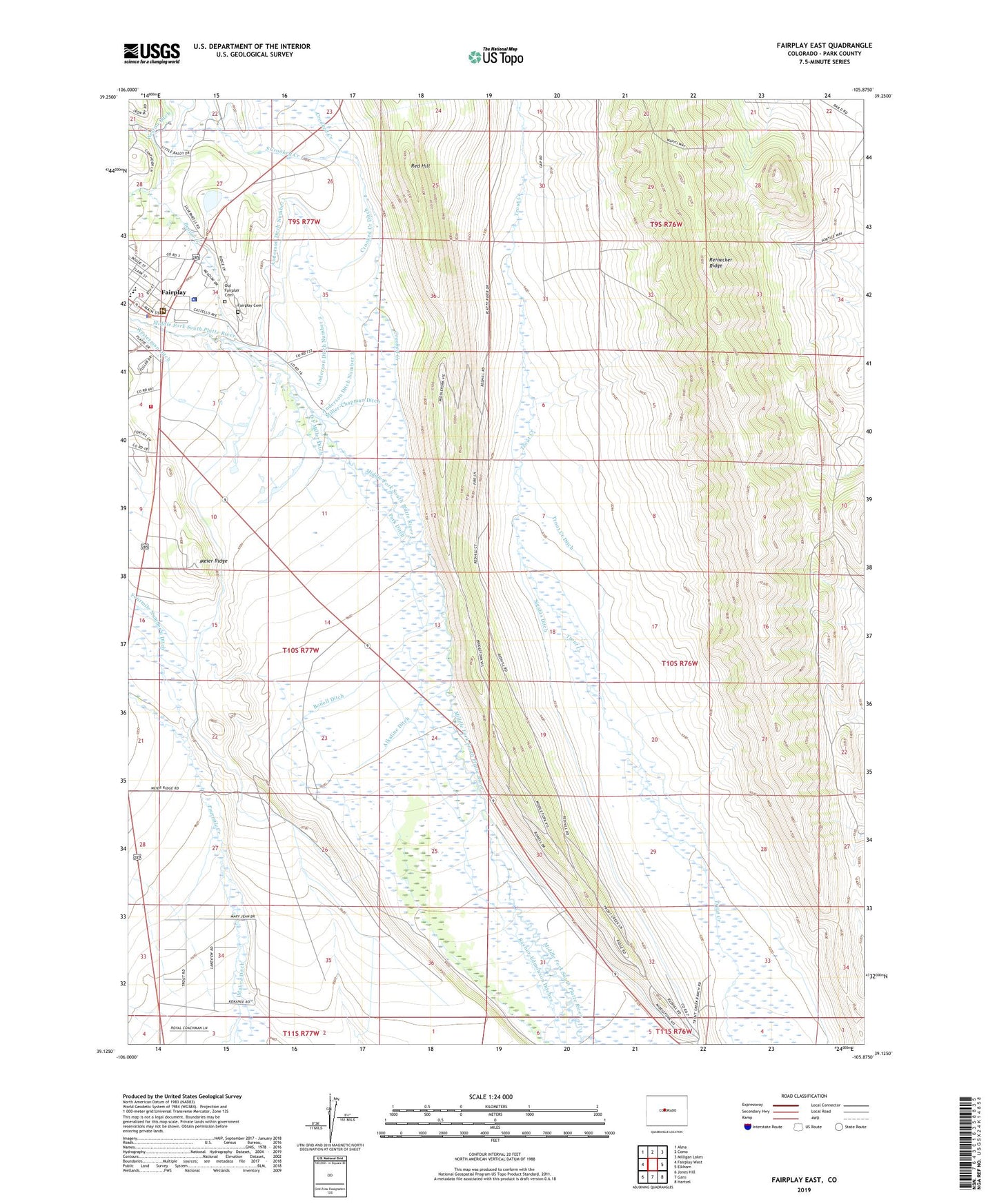 Fairplay East Colorado US Topo Map Image