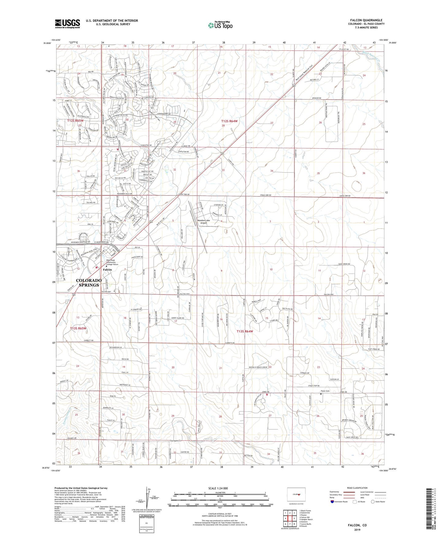 Falcon Colorado US Topo Map Image
