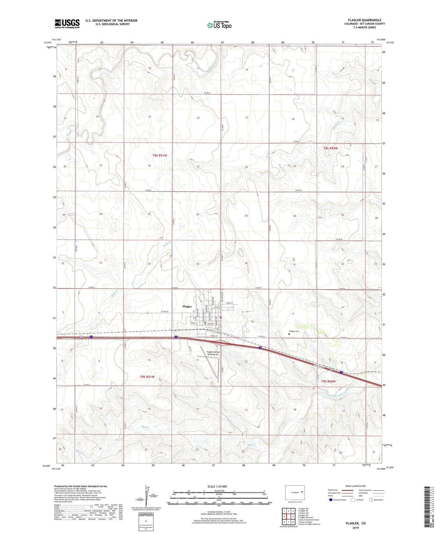 Flagler Colorado US Topo Map Image