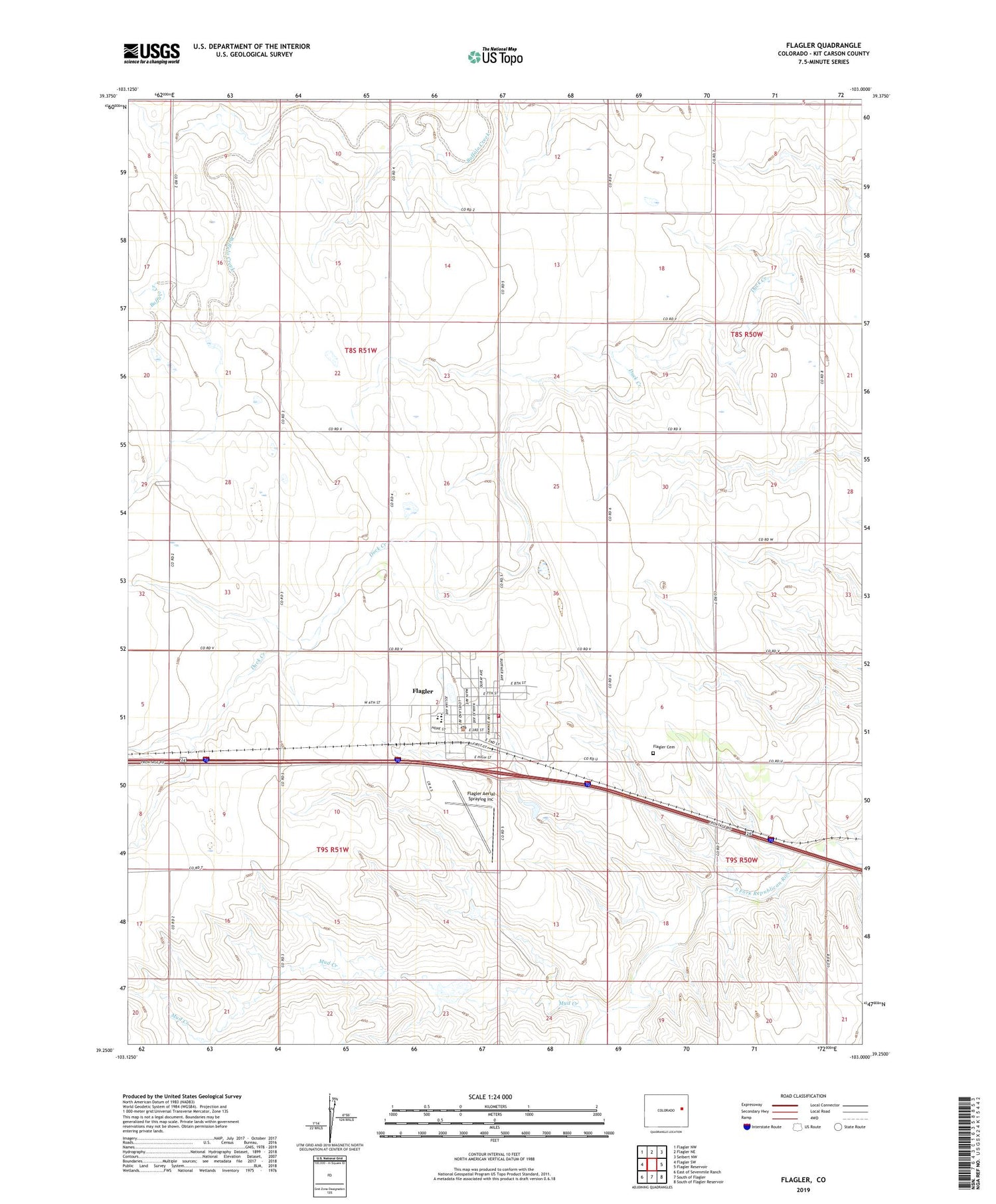 Flagler Colorado US Topo Map Image