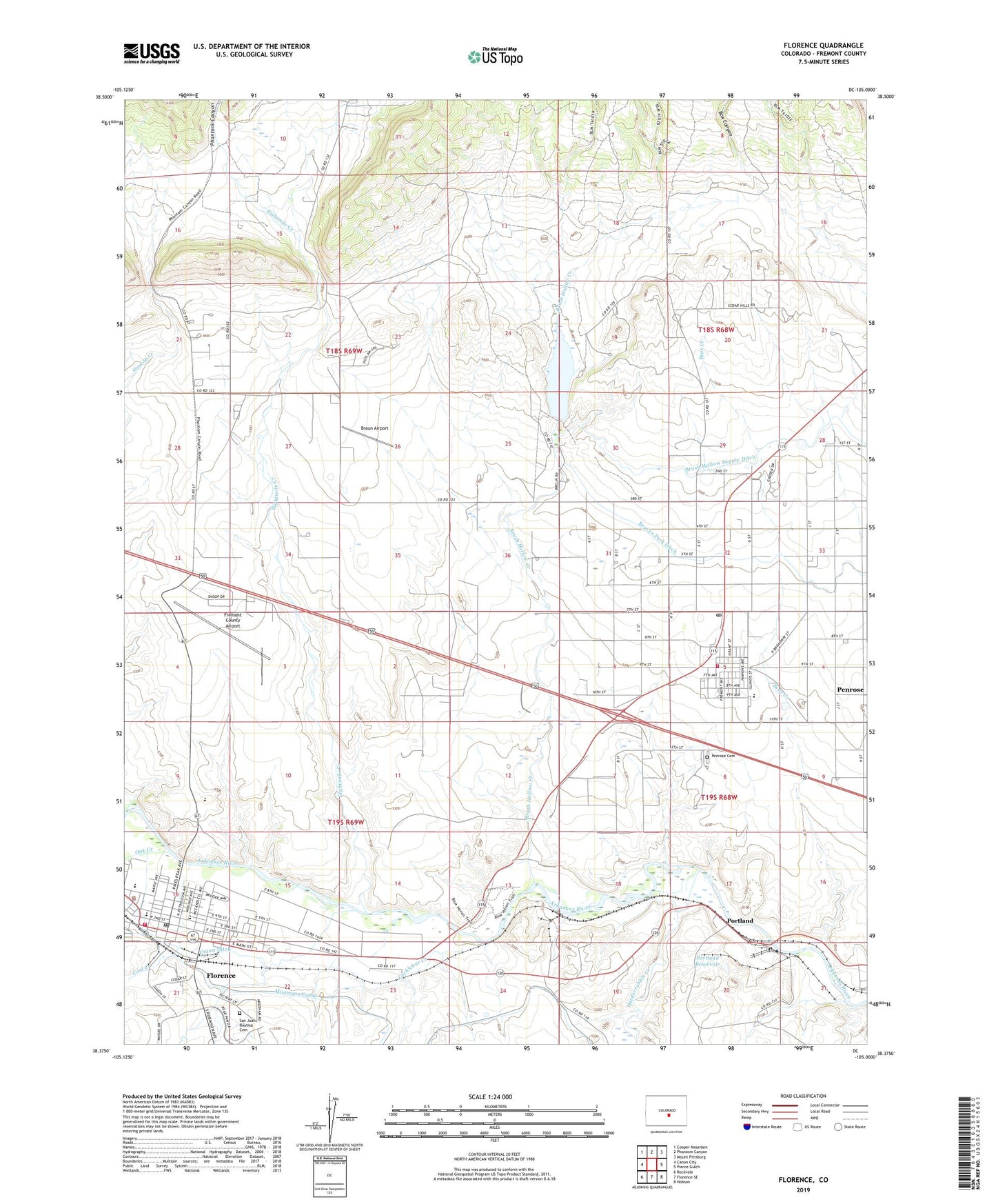 Florence Colorado US Topo Map Image