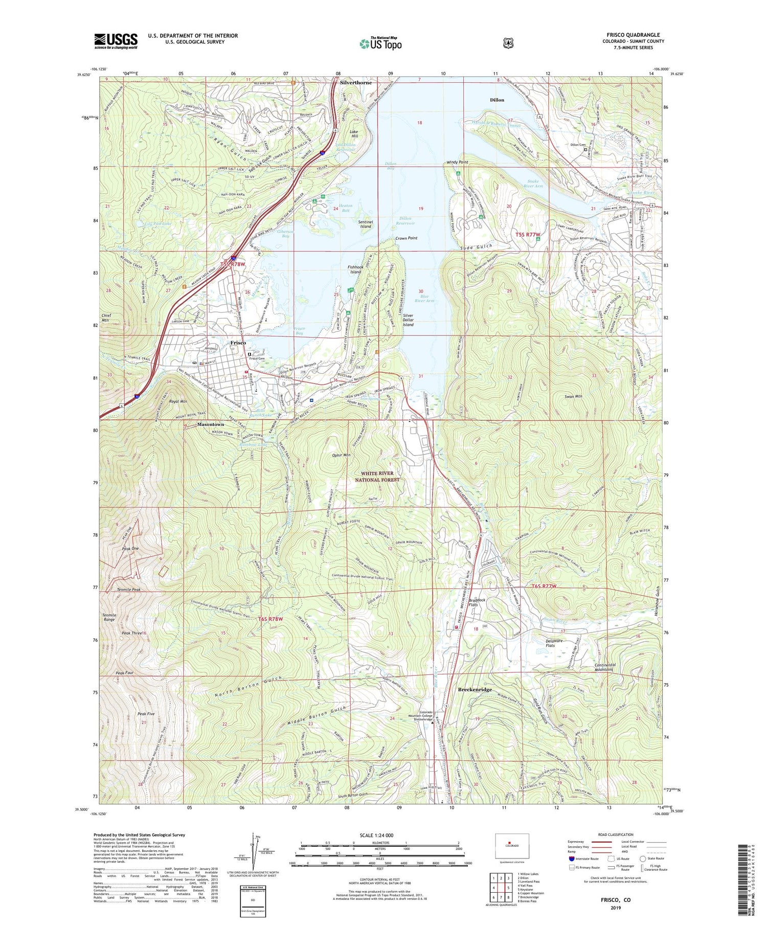 Frisco Colorado US Topo Map Image