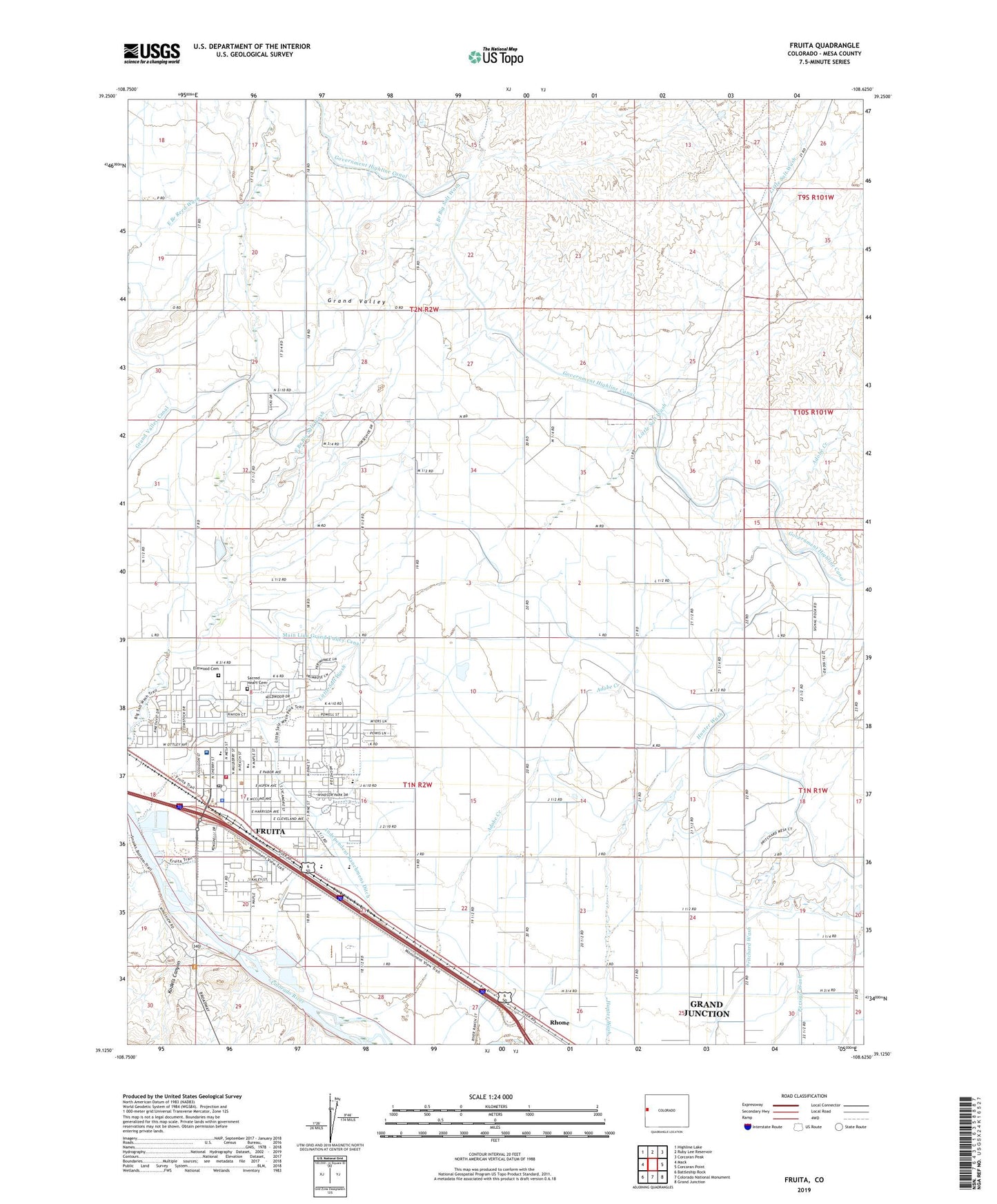 Fruita Colorado US Topo Map Image