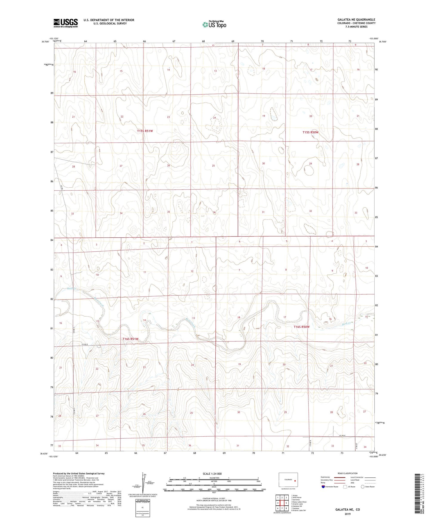 Galatea NE Colorado US Topo Map Image