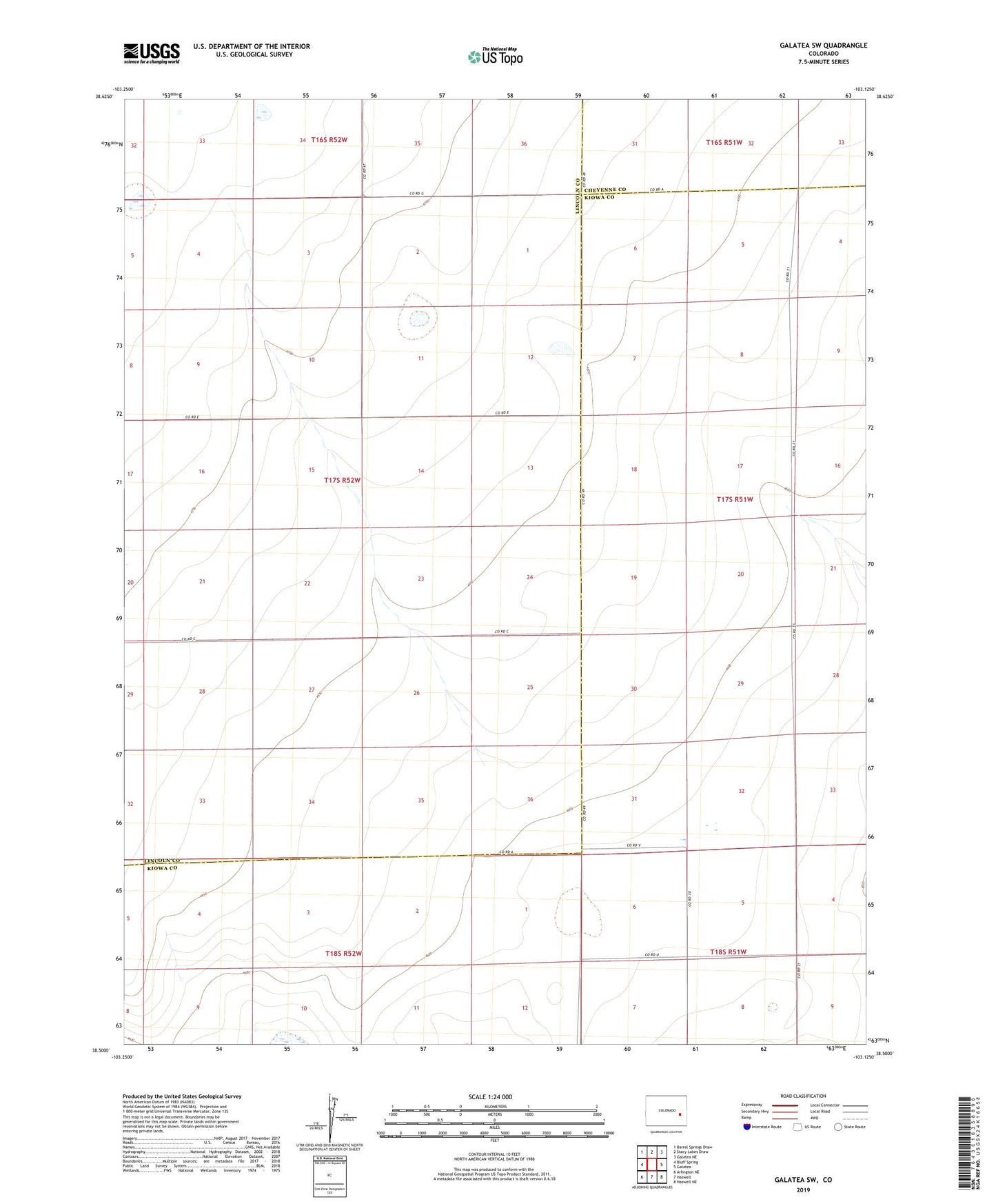 Galatea SW Colorado US Topo Map Image