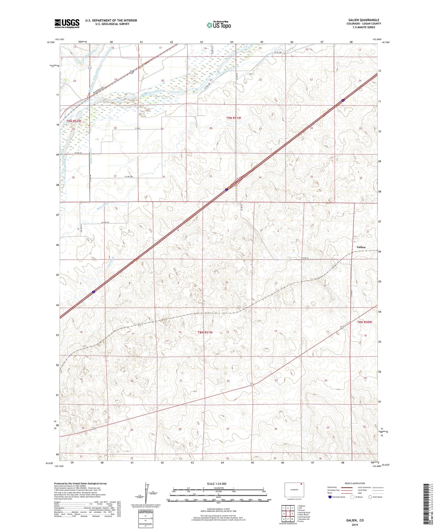 Galien Colorado US Topo Map Image
