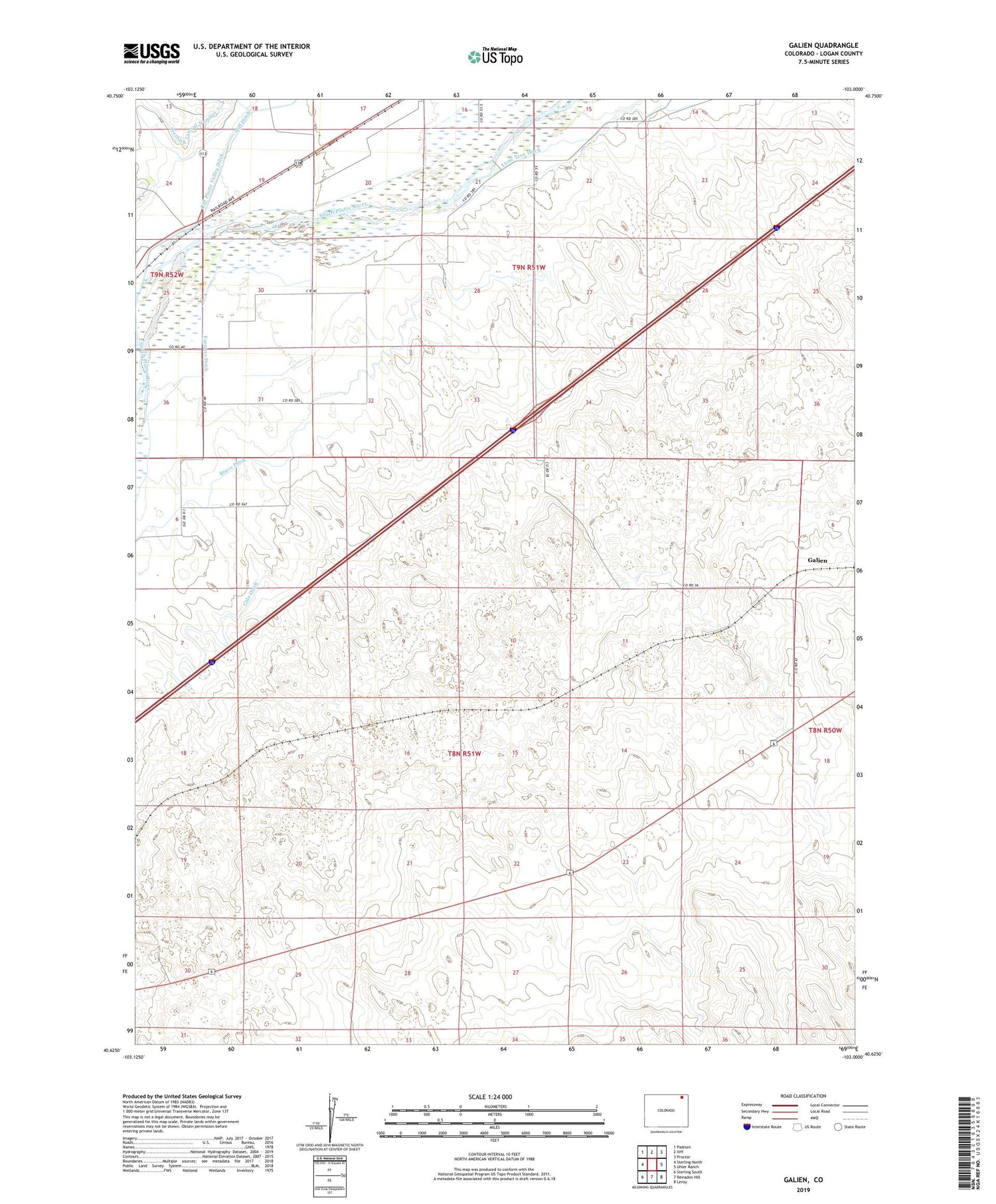 Galien Colorado US Topo Map Image
