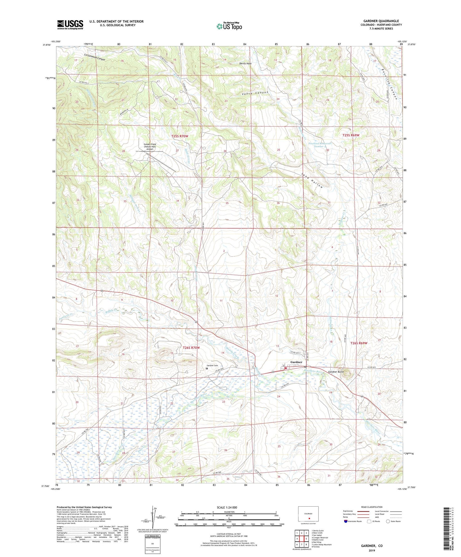 Gardner Colorado US Topo Map Image