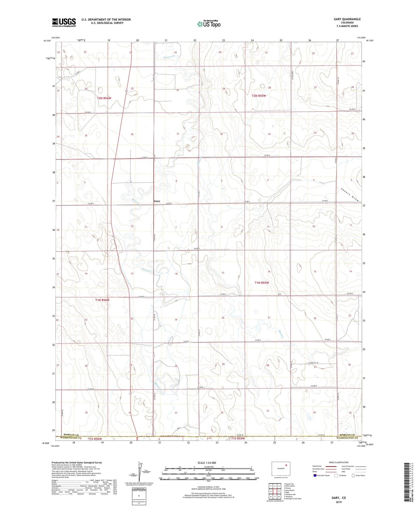 Gary Colorado US Topo Map Image