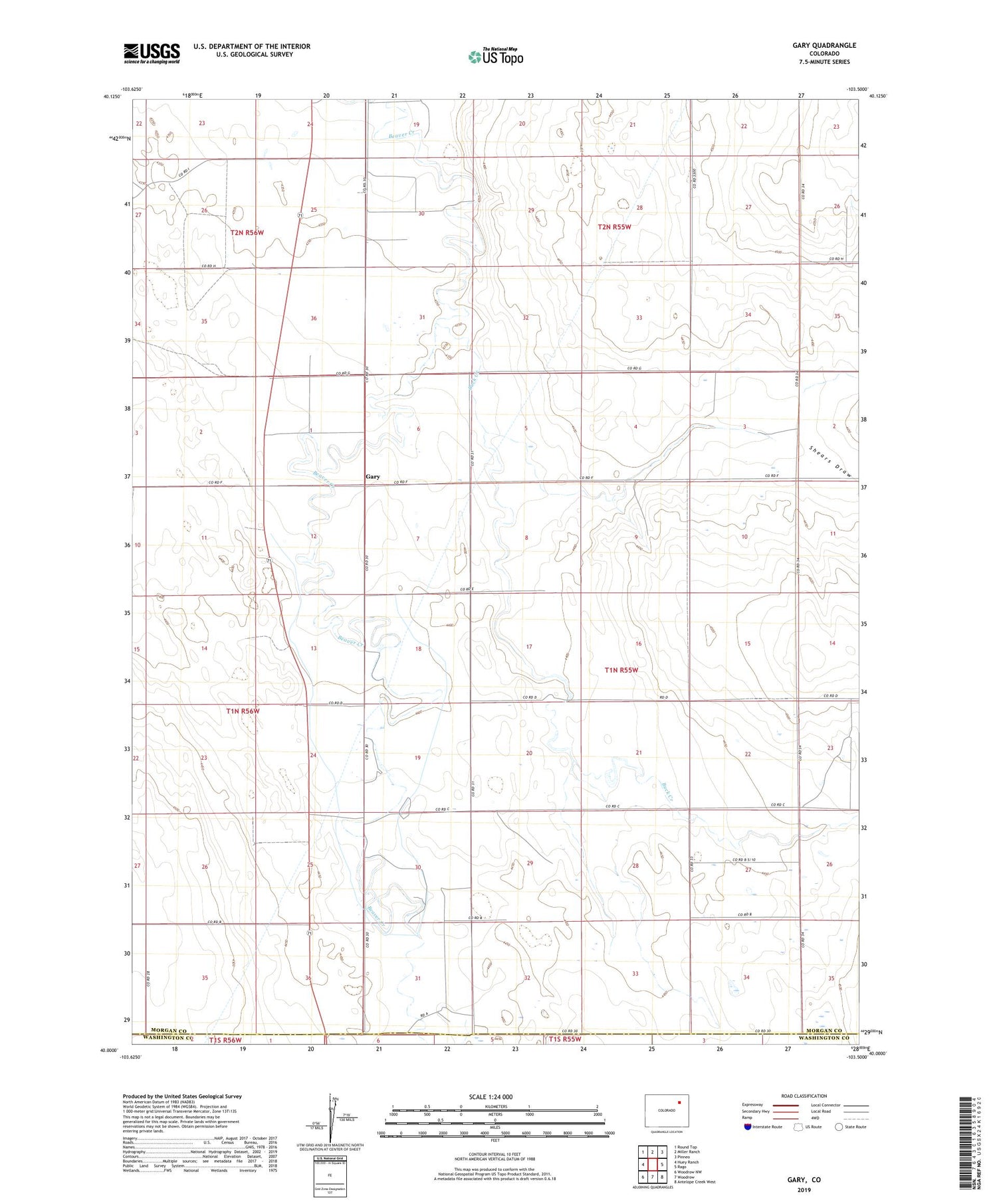 Gary Colorado US Topo Map Image