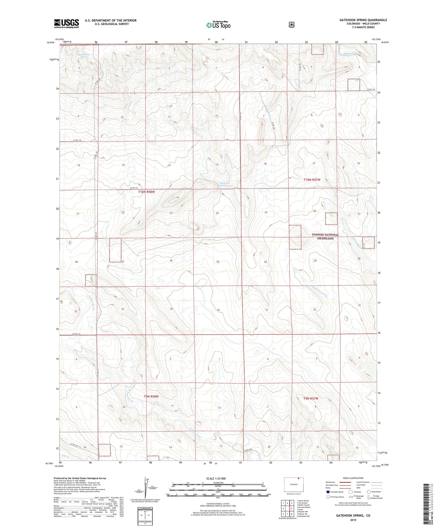 Gatehook Spring Colorado US Topo Map Image