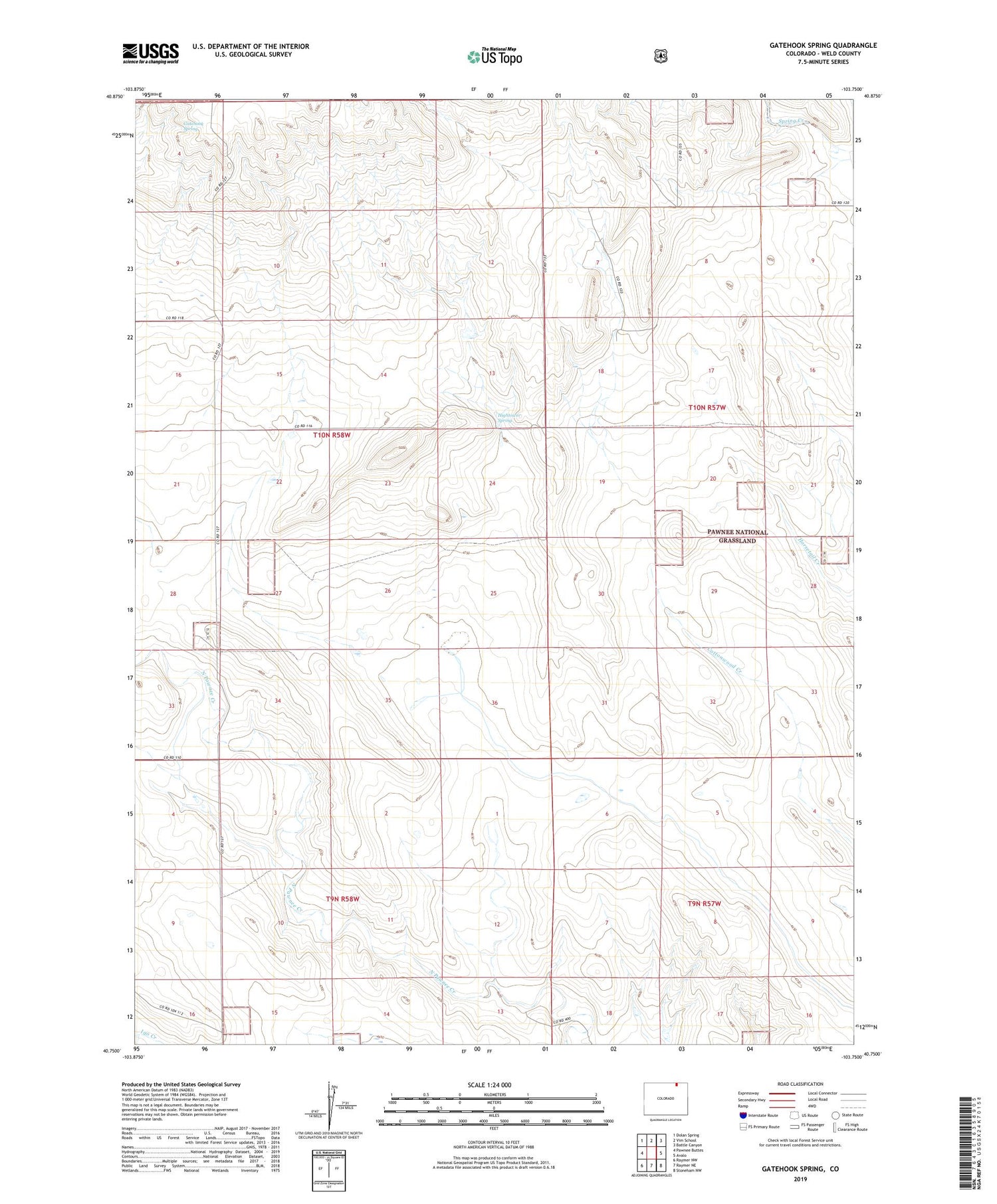 Gatehook Spring Colorado US Topo Map Image