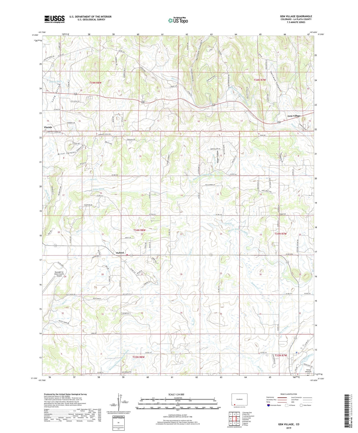 Gem Village Colorado US Topo Map Image
